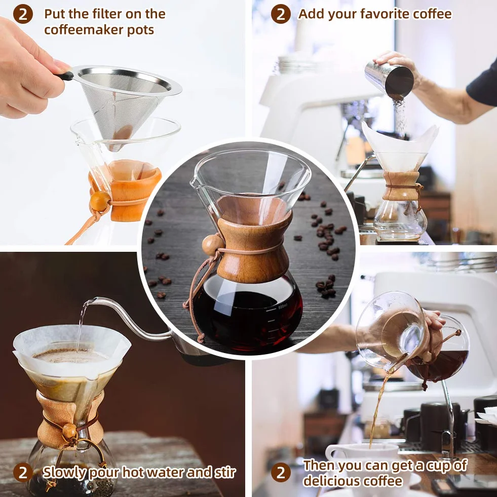 Bestcool Ręczny Ekspres Do Kawy 400 ml Stal Nierdzewna Karafka Ze Szkła Borokrzemowego