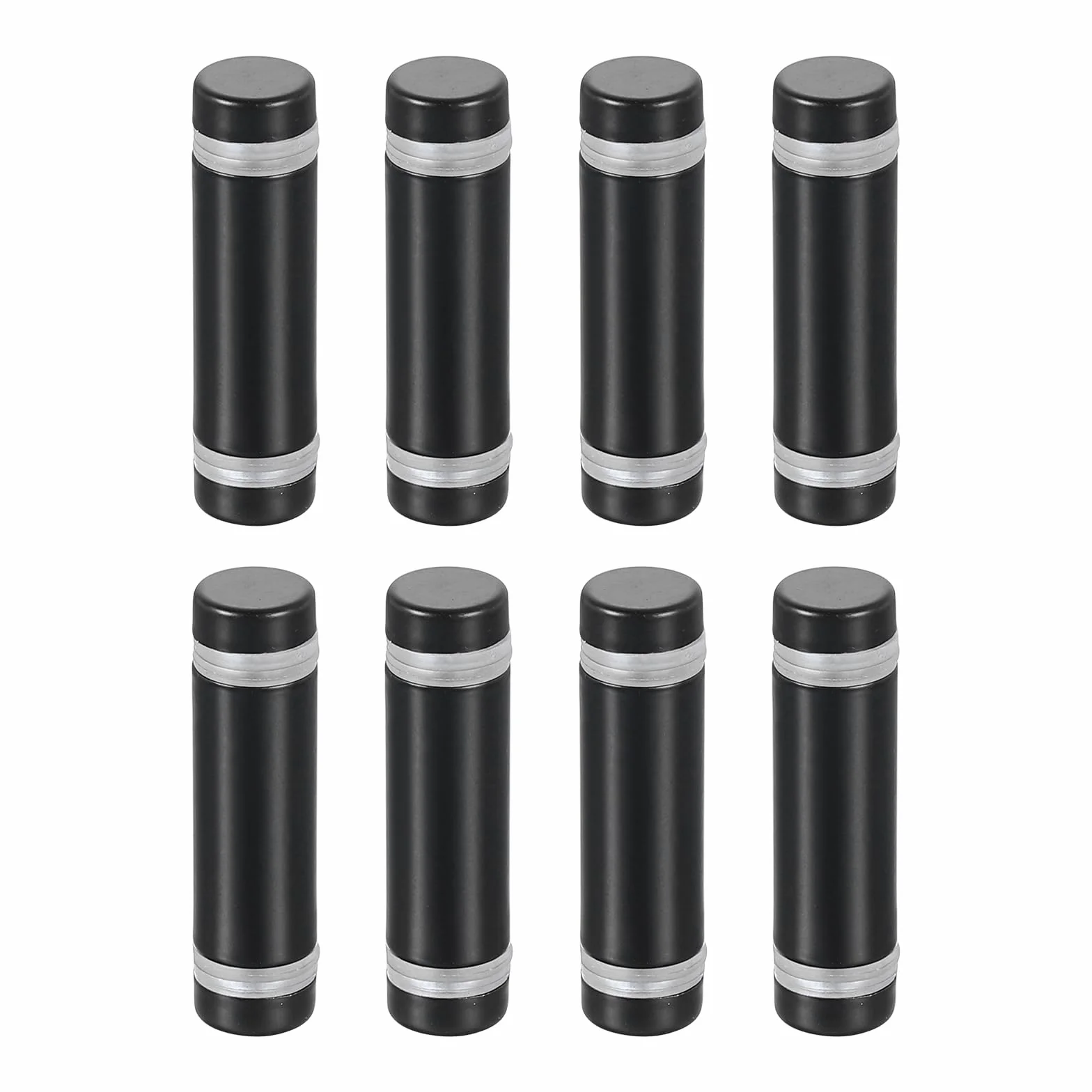 QUARKZMAN 8 sztuk wsporników ściennych ze stali nierdzewnej, 12 x 40 mm, śruby dystansowe, śruby dystansowe do szkła akrylowego, tablice reklamowe, czarne