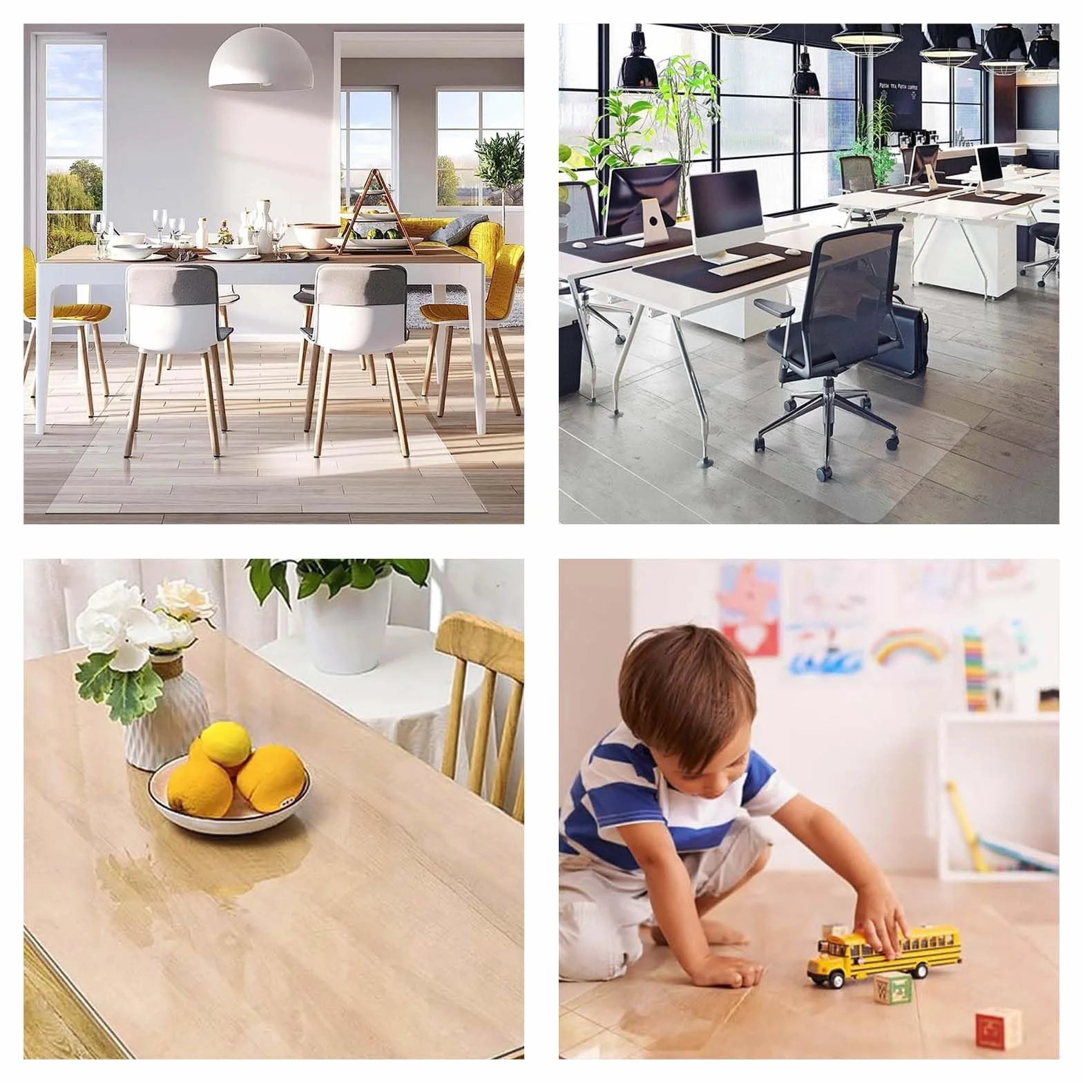 Clear Chair Mat For Hard Floors Anti-Slip Office Chair Mat 140x200cm Transparent Floor Protection