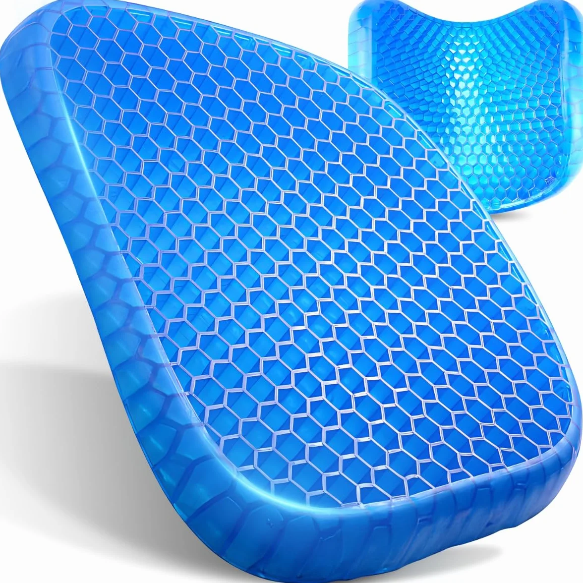 Retoo Poduszka do siedzenia żelowa, wymiary: 38x31x4cm komfortowa na krzesło biurowe ergonomiczna poduszka do siedzenia do samochodu o wadze 550g większy komfort gruba poduszka żelowa