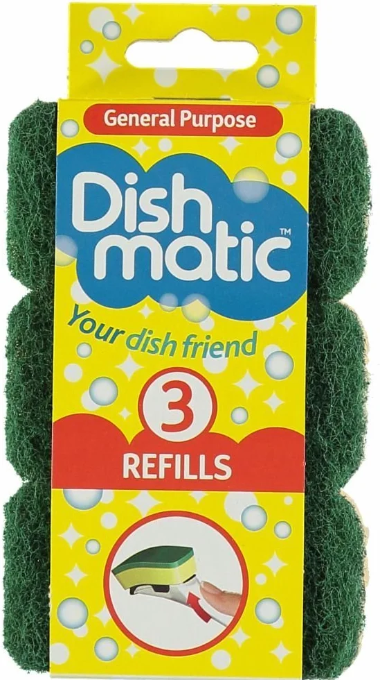 Caraselle Ltd Wkłady do gąbki DISHMATIC, zielone, 3 szt. (1 szt.)
