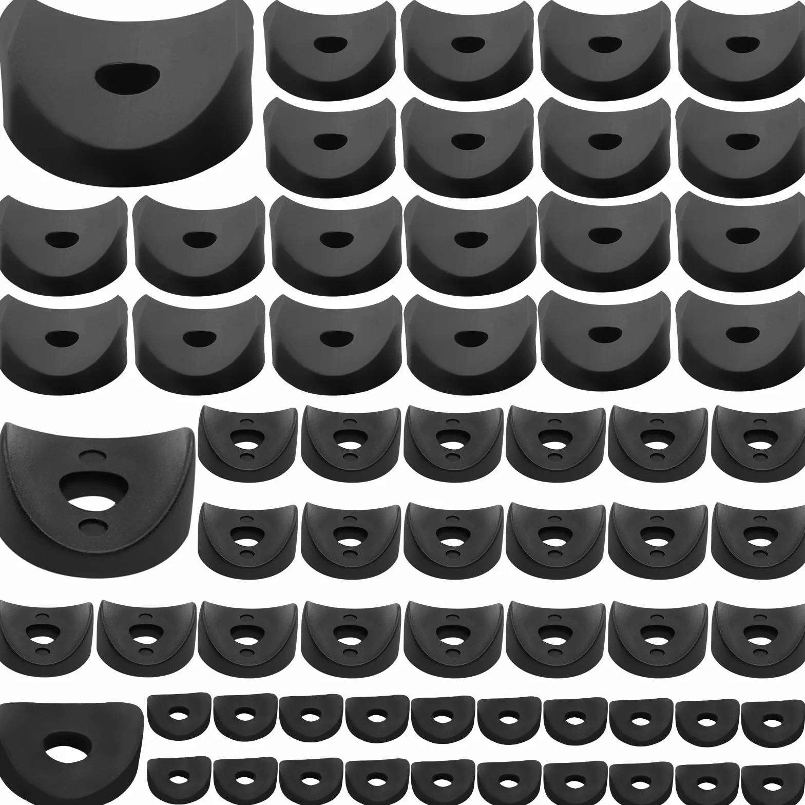60 sztuk dystansów siodełka, 19 x 6 x 3 / 22 x 6 x 4 mm, podkładki dystansowe, tuleje dystansowe, okrągłe rury z tworzywa sztucznego, tuleje dystansowe, wsporniki dystansowe, podkładki dystansowe, do