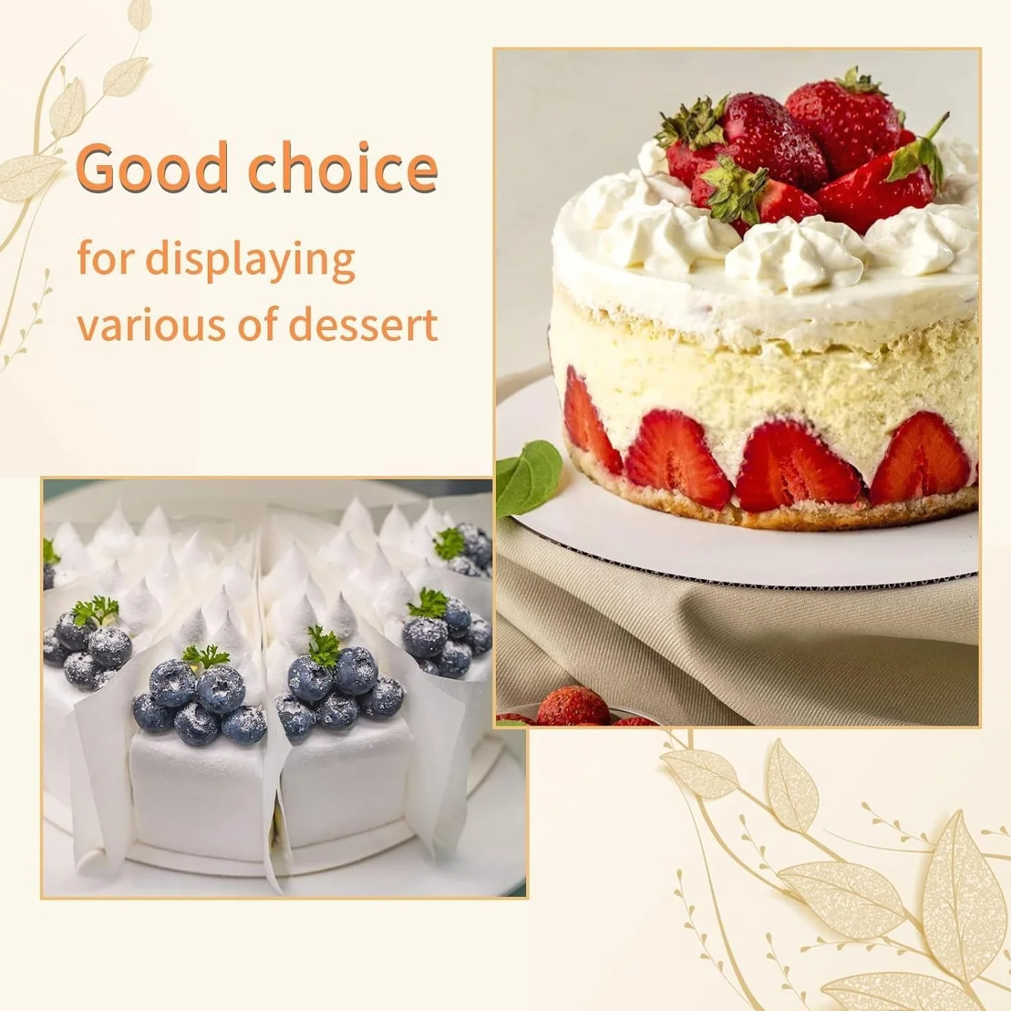 Patera na tort okrągła 30 cm biała Premium z kartonu