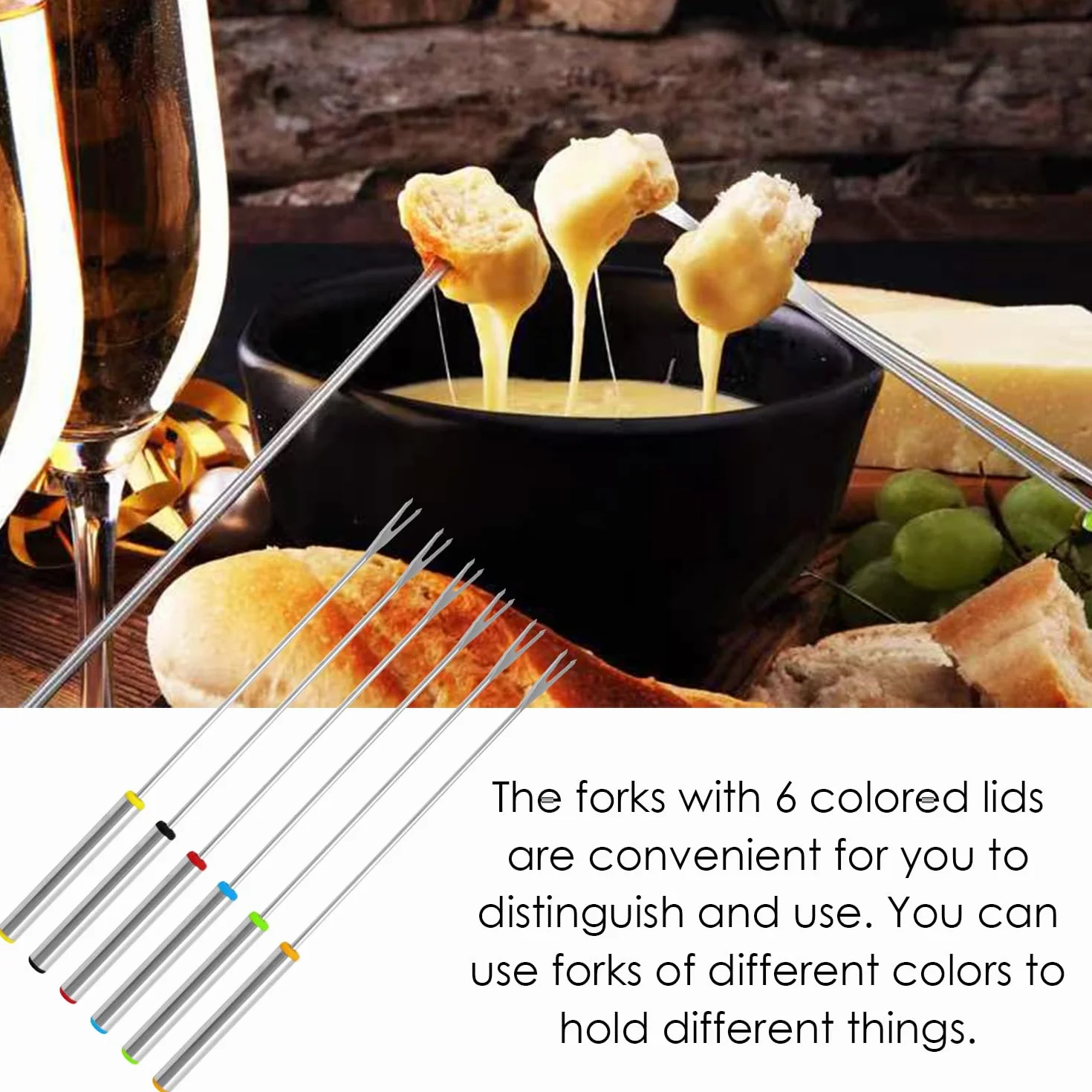 12 Sztuk Widelców Hot Pot Ze Stali Nierdzewnej - Sztućce Do Fondue, Pralinek i Czekolady - Zestaw Do Fondue Czekoladowego