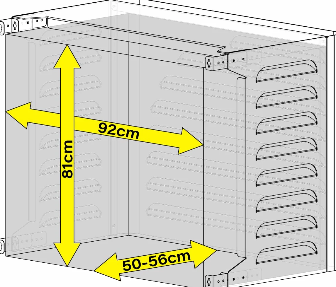 Cover Clima Blade M antracytowa osłona klimatyzacji z kompozytu aluminium, regulowane uchwyty INOX, montaż ścienny, ochrona jednostki zewnętrznej