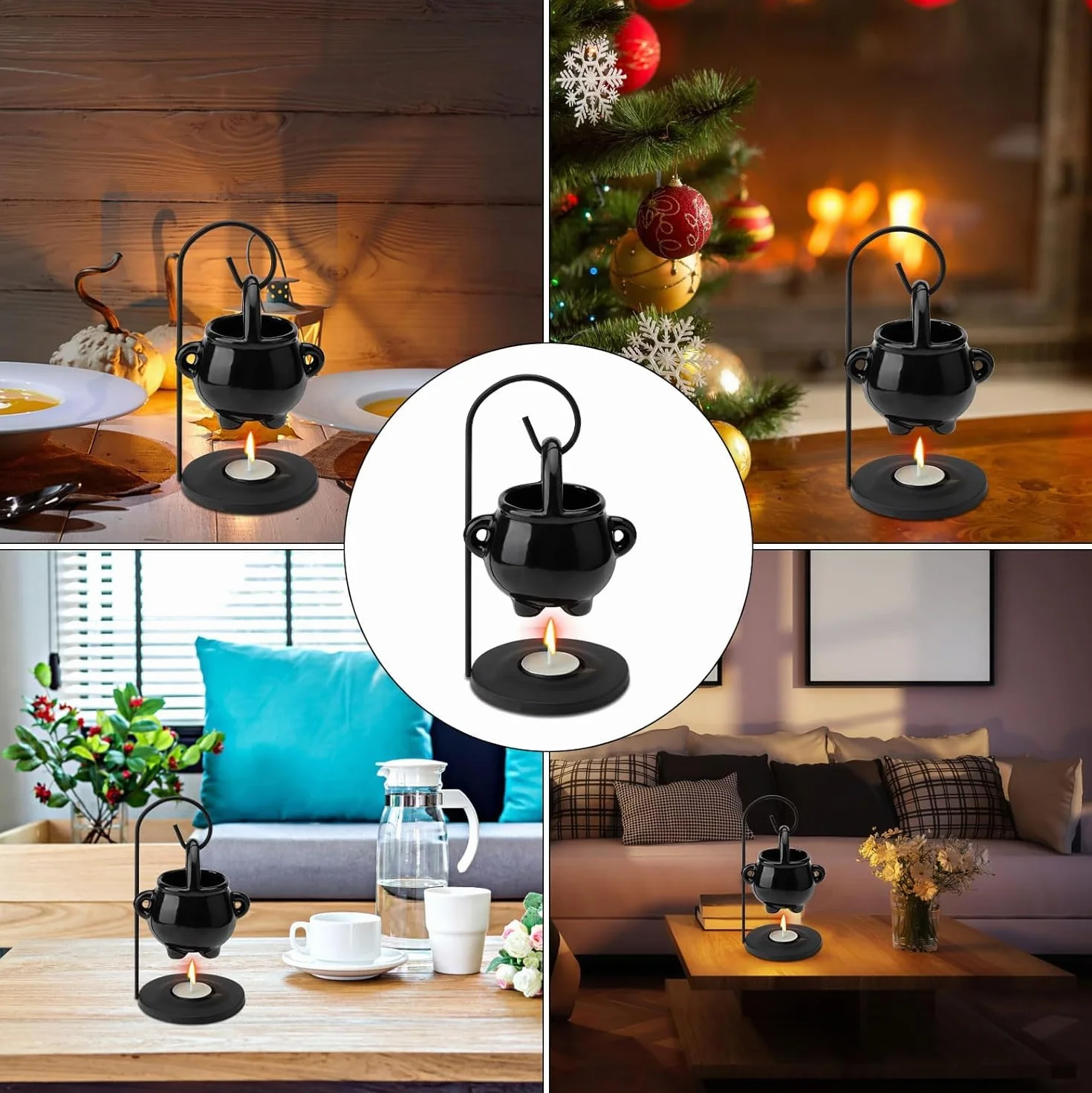 HENGBIRD Lampa zapachowa do olejków eterycznych, ceramiczna, lampa zapachowa do wiszącego kotła, kuchenka