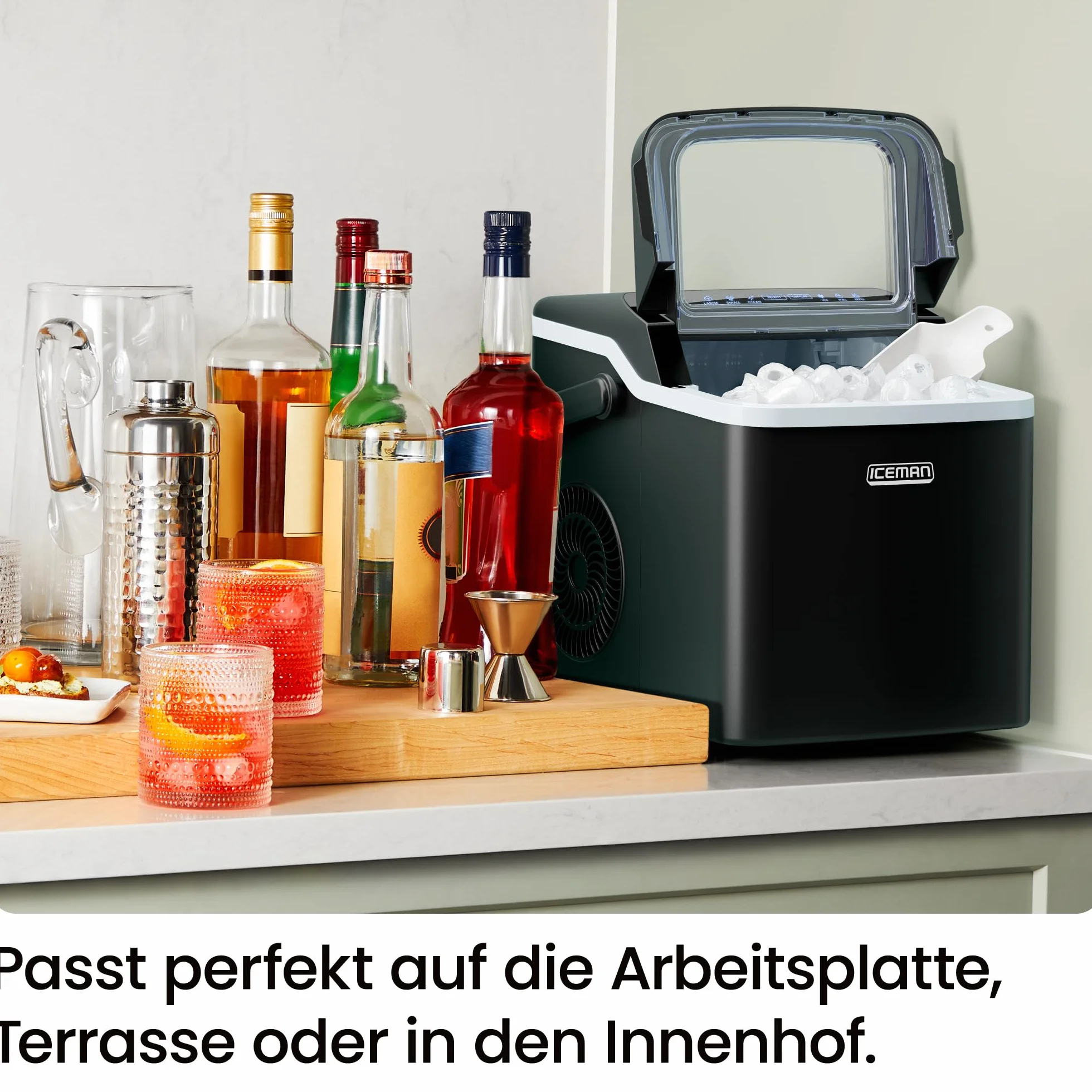 Chefman Iceman Dual-Size Kostkarka do lodu przenośna samoczyszcząca 9 kostek 7 minut 10 kg/24h