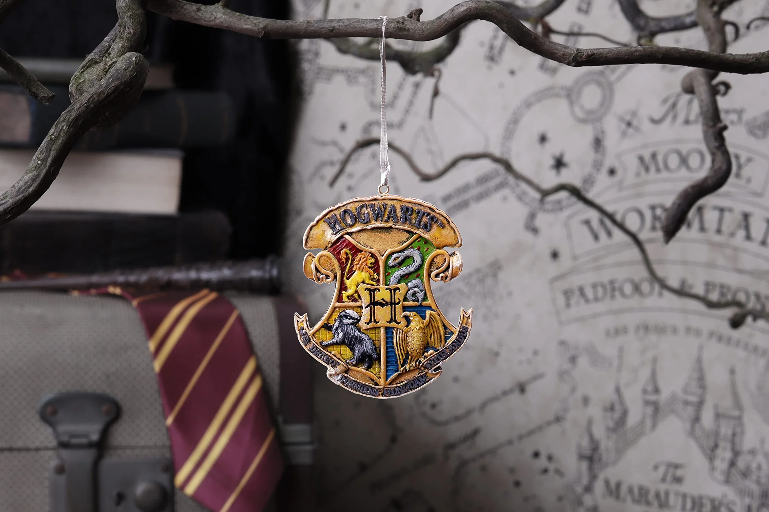 Nemesis Now Harry Potter Hogwart herb wiszący ornament, żółty, 8 cm