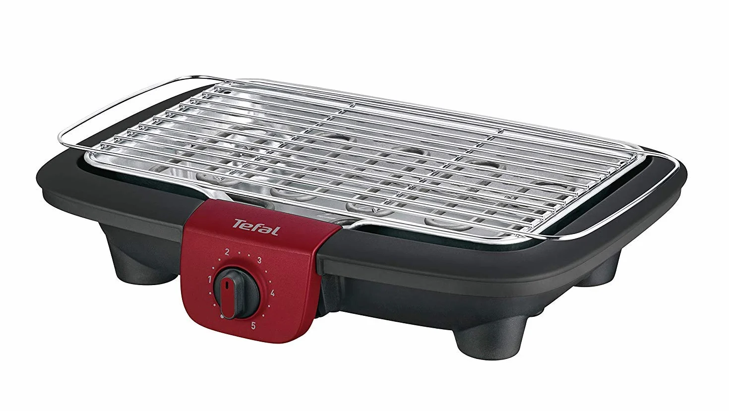 Tefal BG90F5 Easygrill Adjust elektryczny grill stojący (2300 W, powierzchnia grillowania 720 cm²), czarny/burgundowy