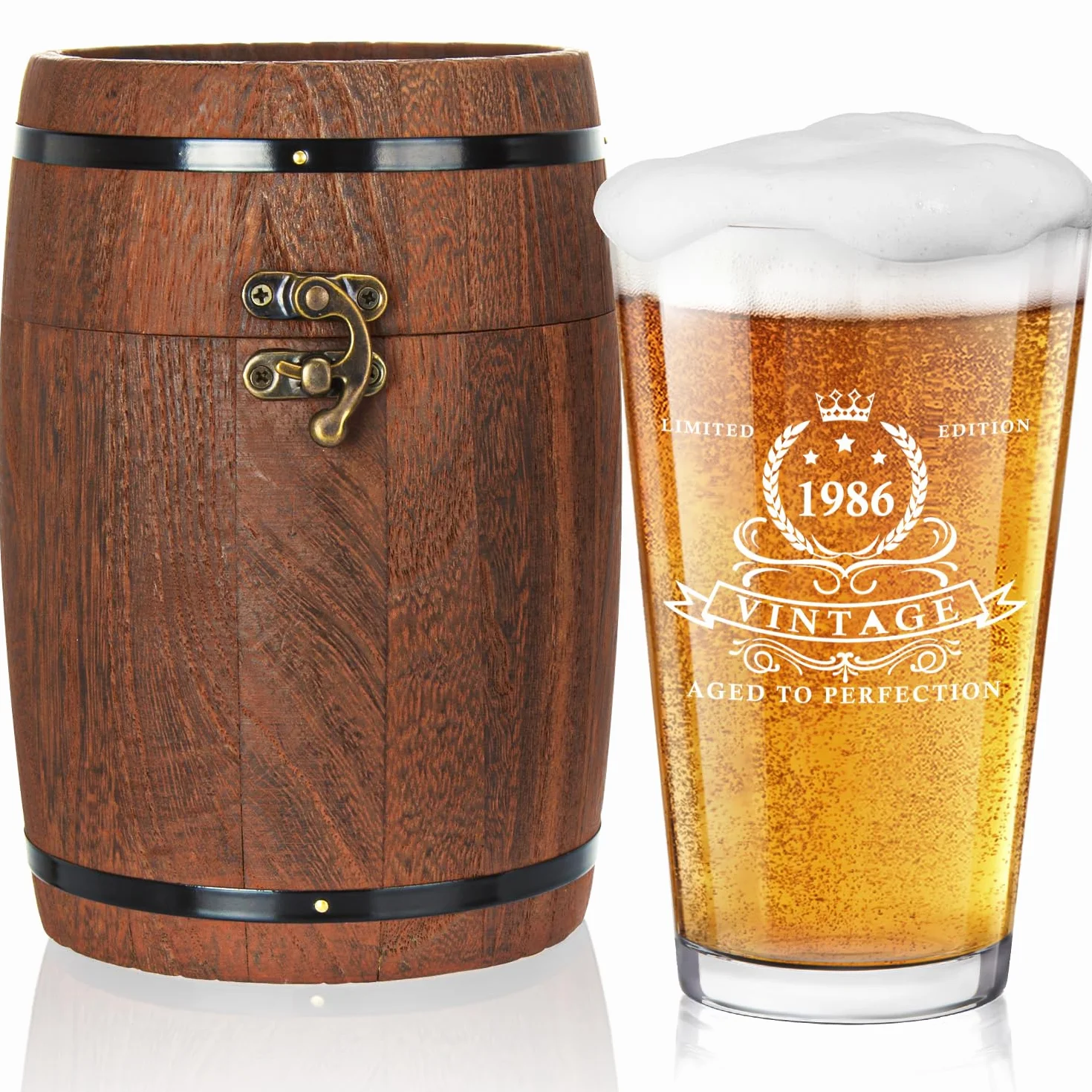 LIGHTEN LIFE Szklanka do piwa 450 ml 1986 Prezent na 40. urodziny dla mężczyzn