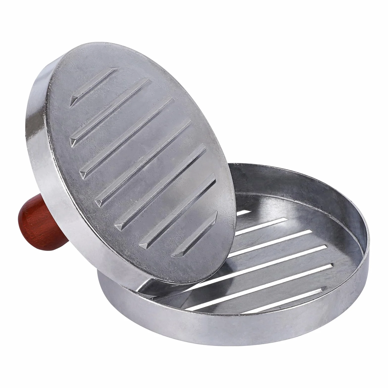 Prasa do hamburgerów, nieprzywierająca prasa do hamburgerów, prasa do hamburgerów, z aluminium, do grilla, hamburgerów, Ø 11,5 cm