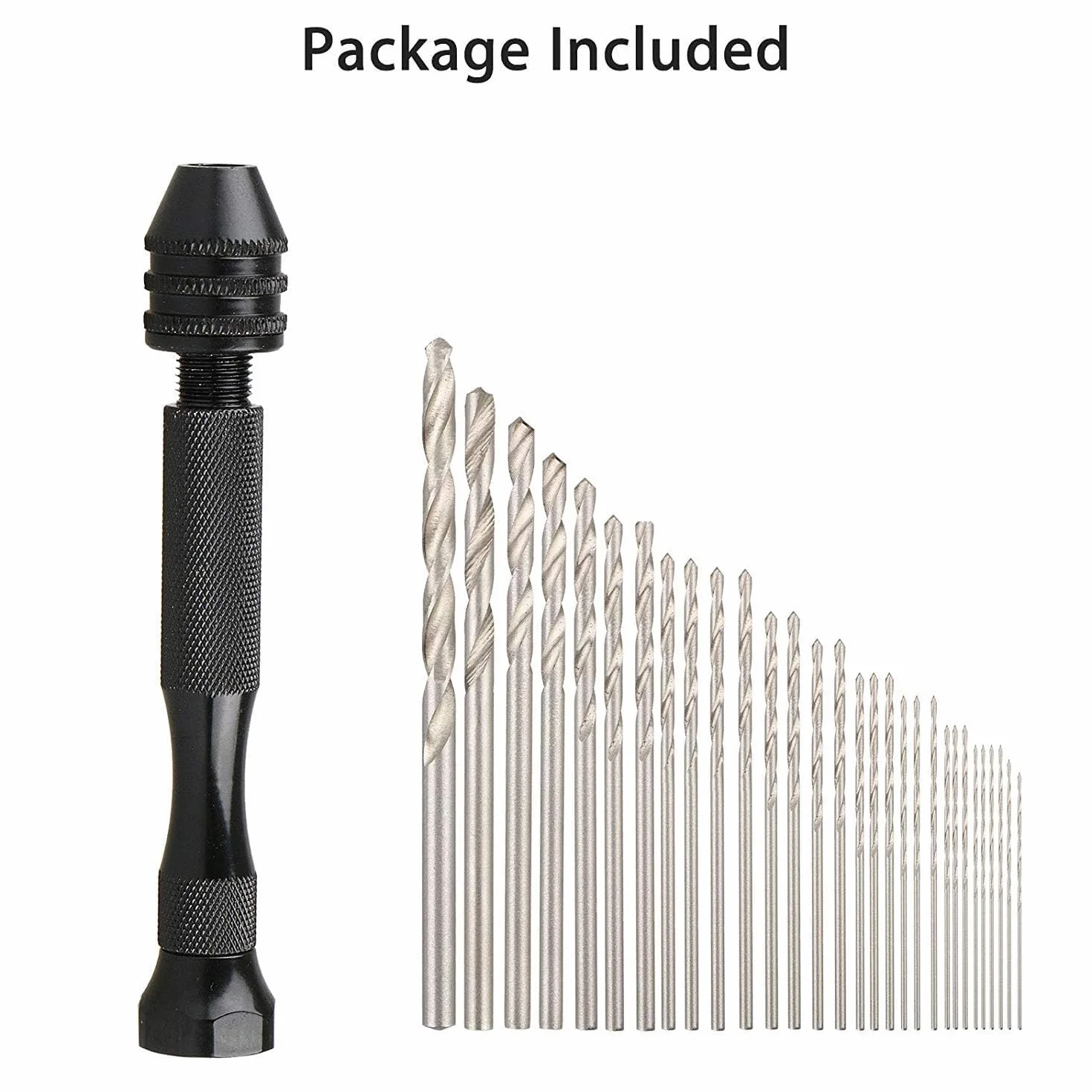 Linkstyle 31szt Mini Wiertarka Ręczna, 0,5-3,0mm Precyzyjne Mikro Spiralne Wiertła do Tworzenia Modeli Rękodzieła Rzeźby Drewna
