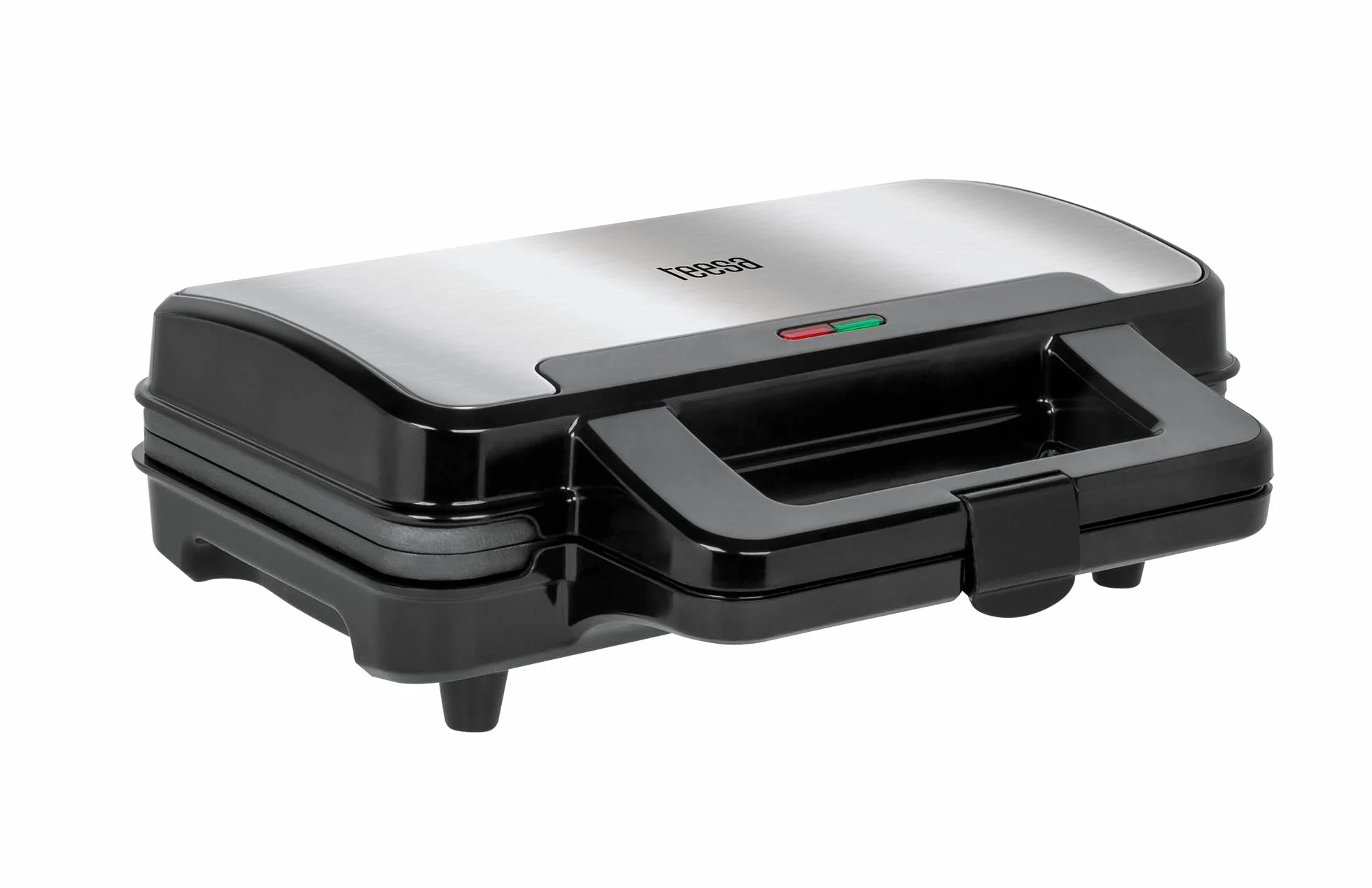Teesa Gofrownica na 2 Duże Gofry 1000W Pokrywa ze Stali Nierdzewnej Nieprzywierająca Powłoka Płytek TSA3225