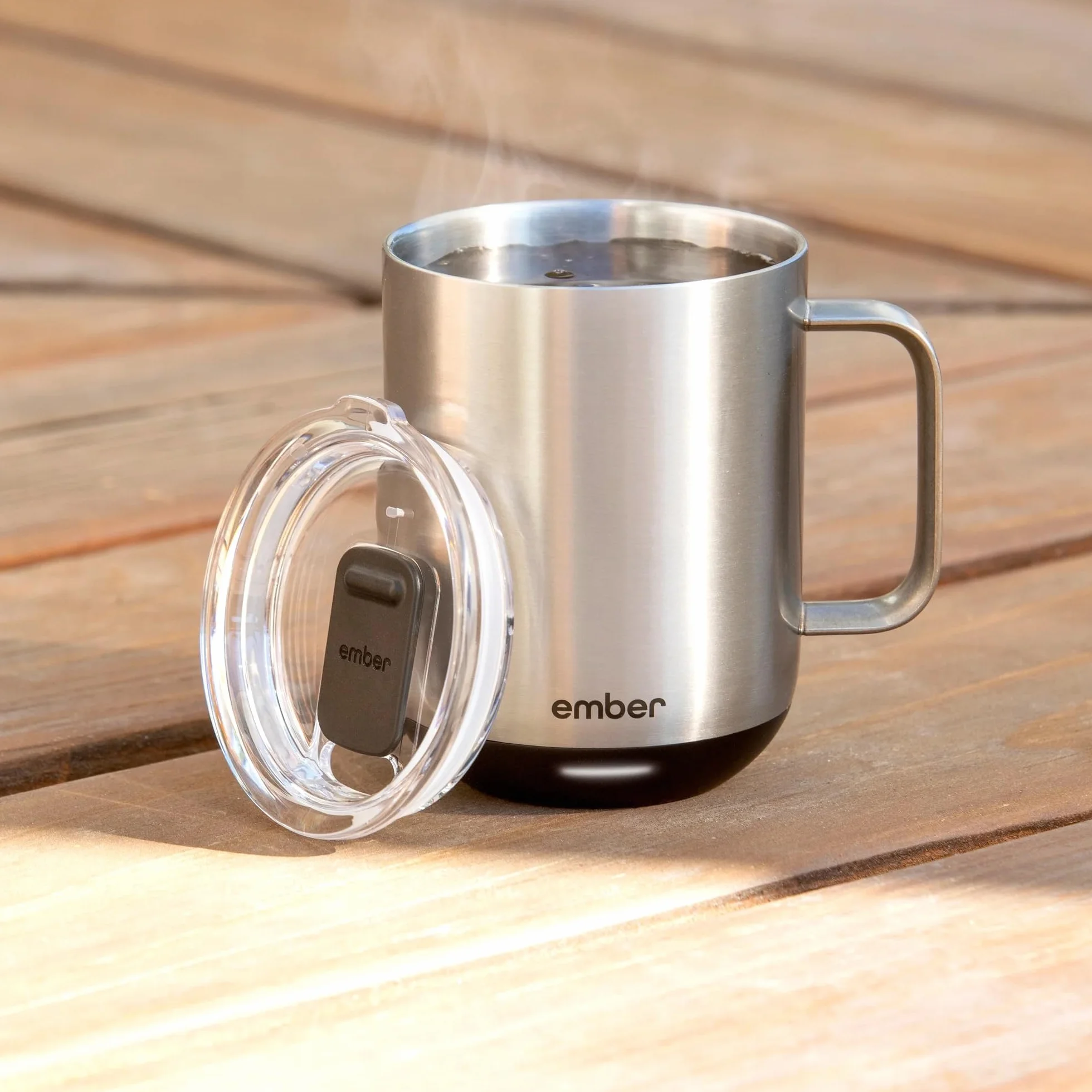 Pokrywka z zamknięciem Ember – szczelna pokrywka na kubek do kawy, zgodna z kubkami Ember Mug 2 295 ml – 3 suwaki w zestawie (czarny, biały, czerwony)