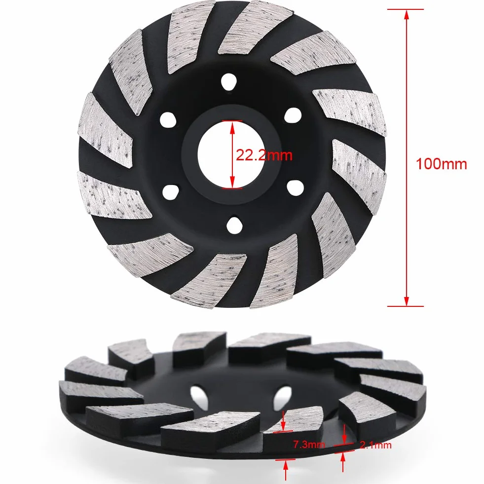 flintronic diamentowa tarcza, diamentowa szlifierka do betonu 100 x 22,2 mm, uniwersalna tarcza diamentowa do szlifowania betonu, kamienia, jastrychu granitowego, muru, uniwersalnego zastosowania