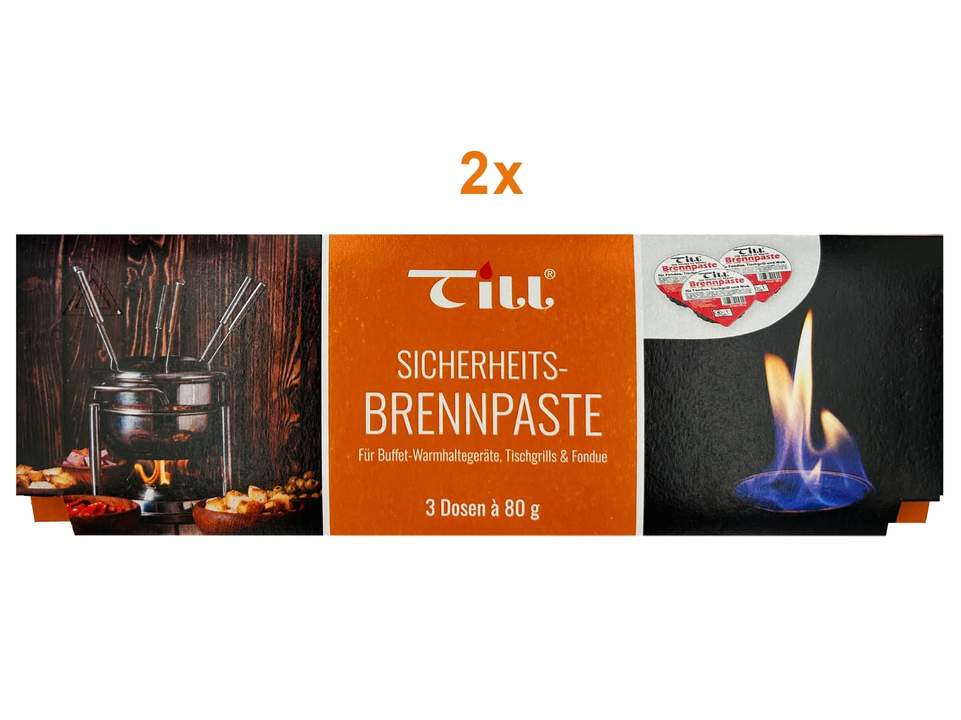 Till pasta do podgrzewaczy, 2 × zestaw 3 sztuk po 80 g (6 sztuk)