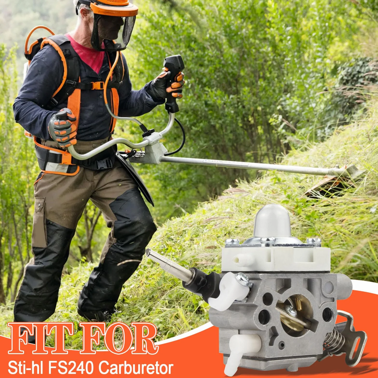 FS240 FS260 gaźnik, zestaw gaźnika 4147-120-0625 do Stihl FS240 FS240C FS240R FS240RC FS260C FS260R FS360C FS410C części do kosiarki do ścinania z filtrem powietrza 4147 141 0300