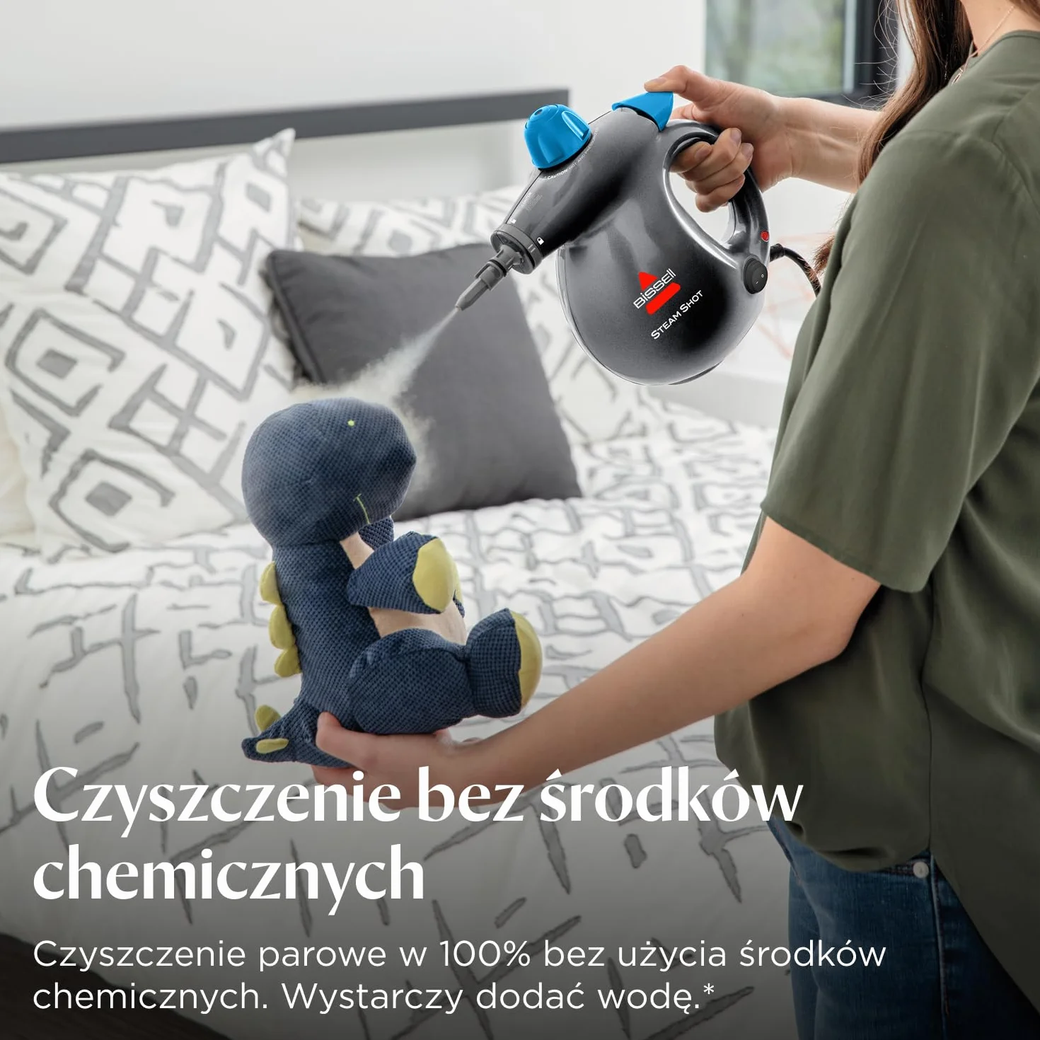 BISSELL Steam Shot, ręczne urządzenie do czyszczenia parą z 10 akcesoriami, wielofunkcyjne, przenośne urządzenie do czyszczenia parą, do blatów, płytek, fug, kuchni, łazienki, okien, 4267N