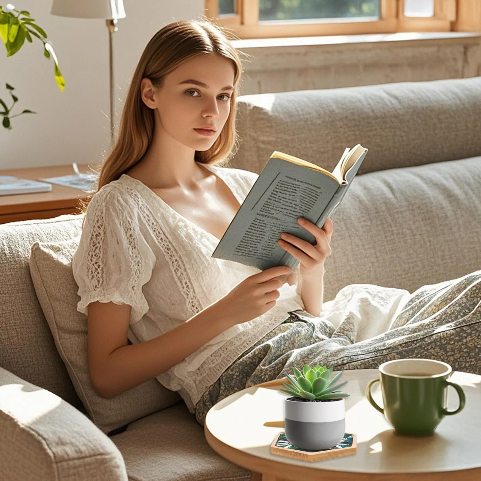 Podstawki bambusowe 10 cm zestaw 12 sztuk do mozaiki DIY
