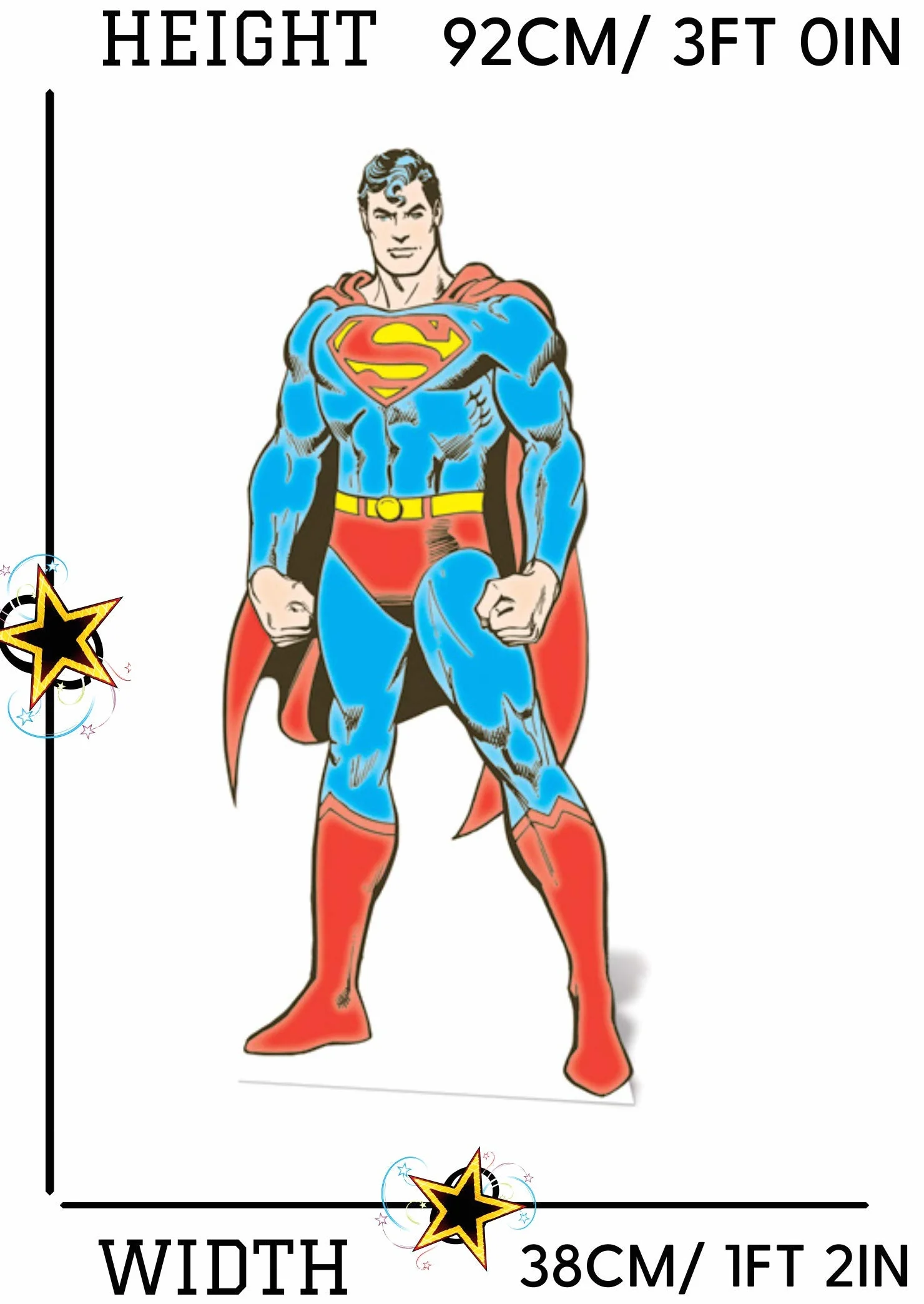 STAR CUTOUTS Ltd Superman DC, karton, wielokolorowa, 92 x 38 x 92 cm, regularna