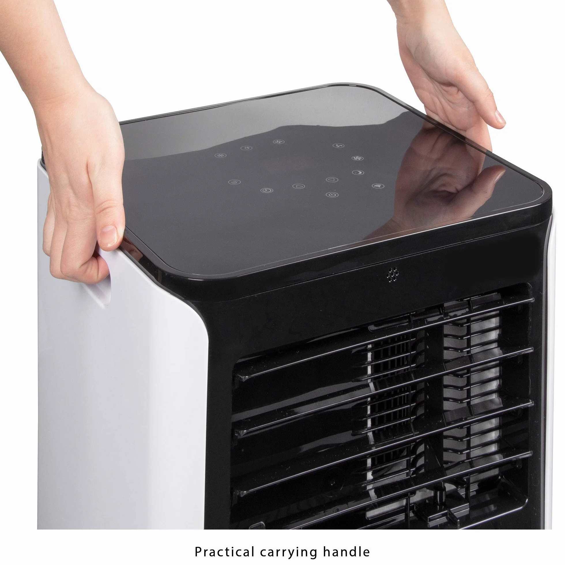 Clatronic CL 3716 mobilny klimatyzator, moc chłodzenia 9000 BTU do dużych pomieszczeń, w zestawie zestaw okienny do uszczelniania, sterowanie Wi-Fi, Voice Control Amazon za pośrednictwem Alexa + Google Assistant, 1050 W, 240 V