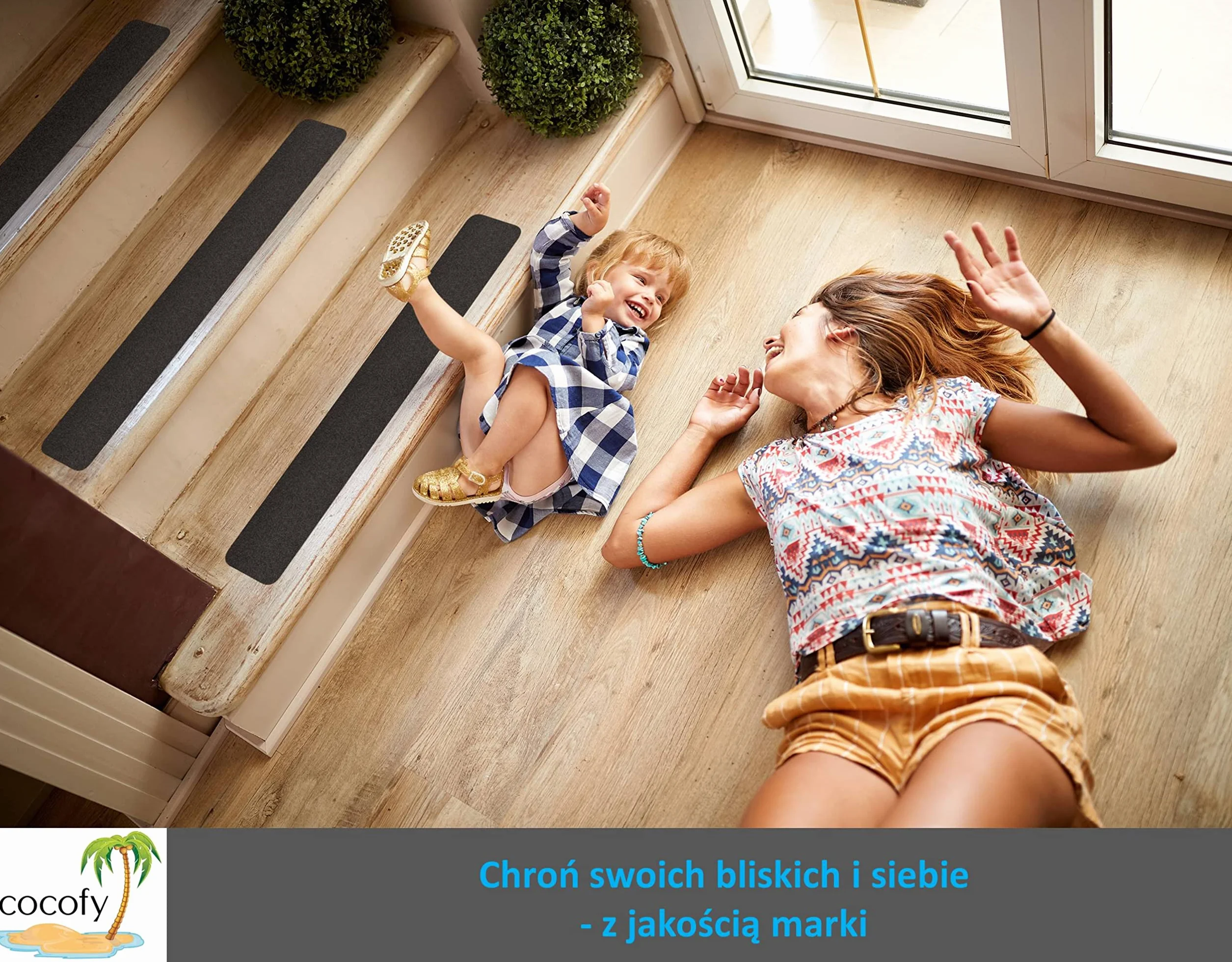 Antypoślizgowe naklejki na schody na zewnątrz i wewnątrz | 10 x paski (61 x 10 cm) czarne | mocne trzymanie dzięki specjalnej powierzchni outdoorowej | ochrona przed poślizgiem na schodach | z