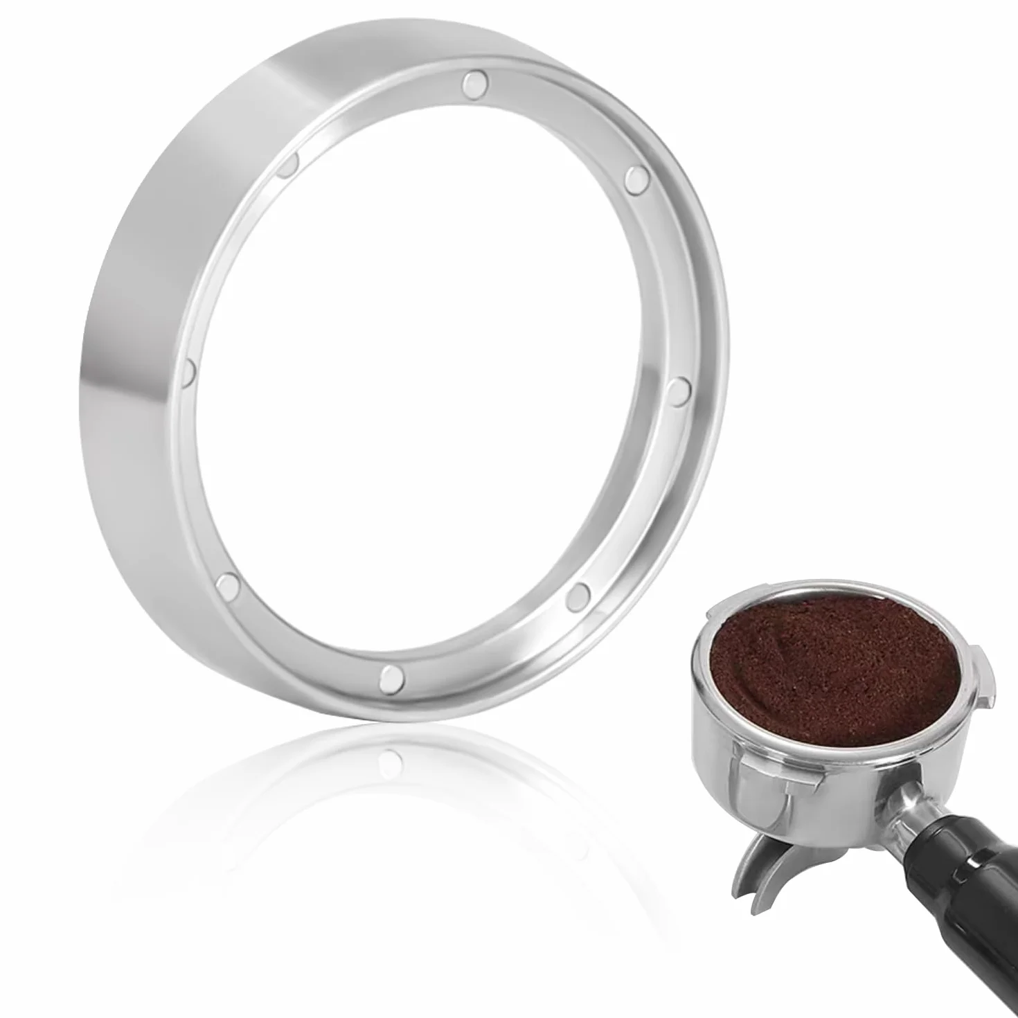 Magnetyczny lejek dozujący 54 mm do kawy Breville Sage srebrny