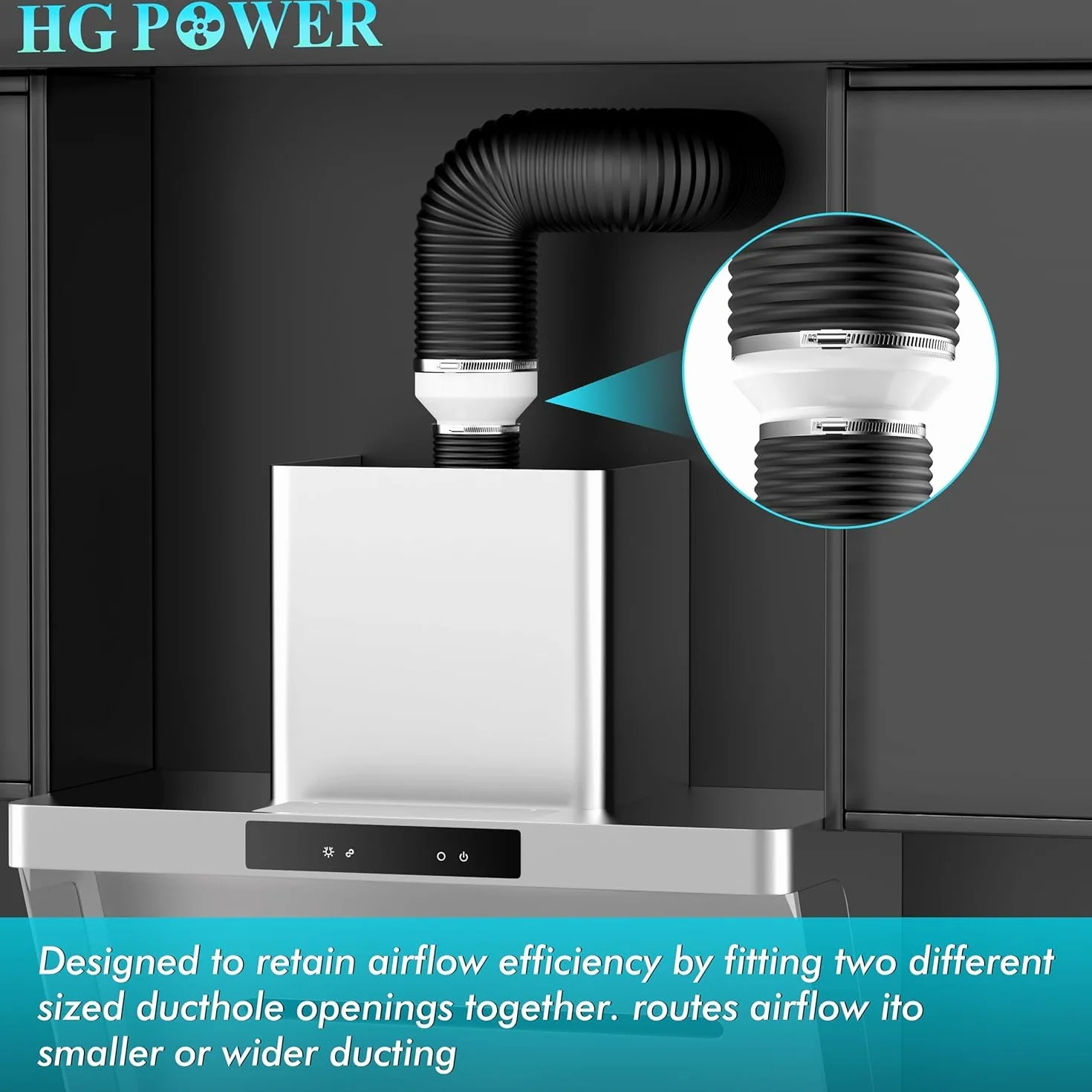 HG Power Złączka redukcyjna ABS 110-100 mm adapter do wentylatora rurowego