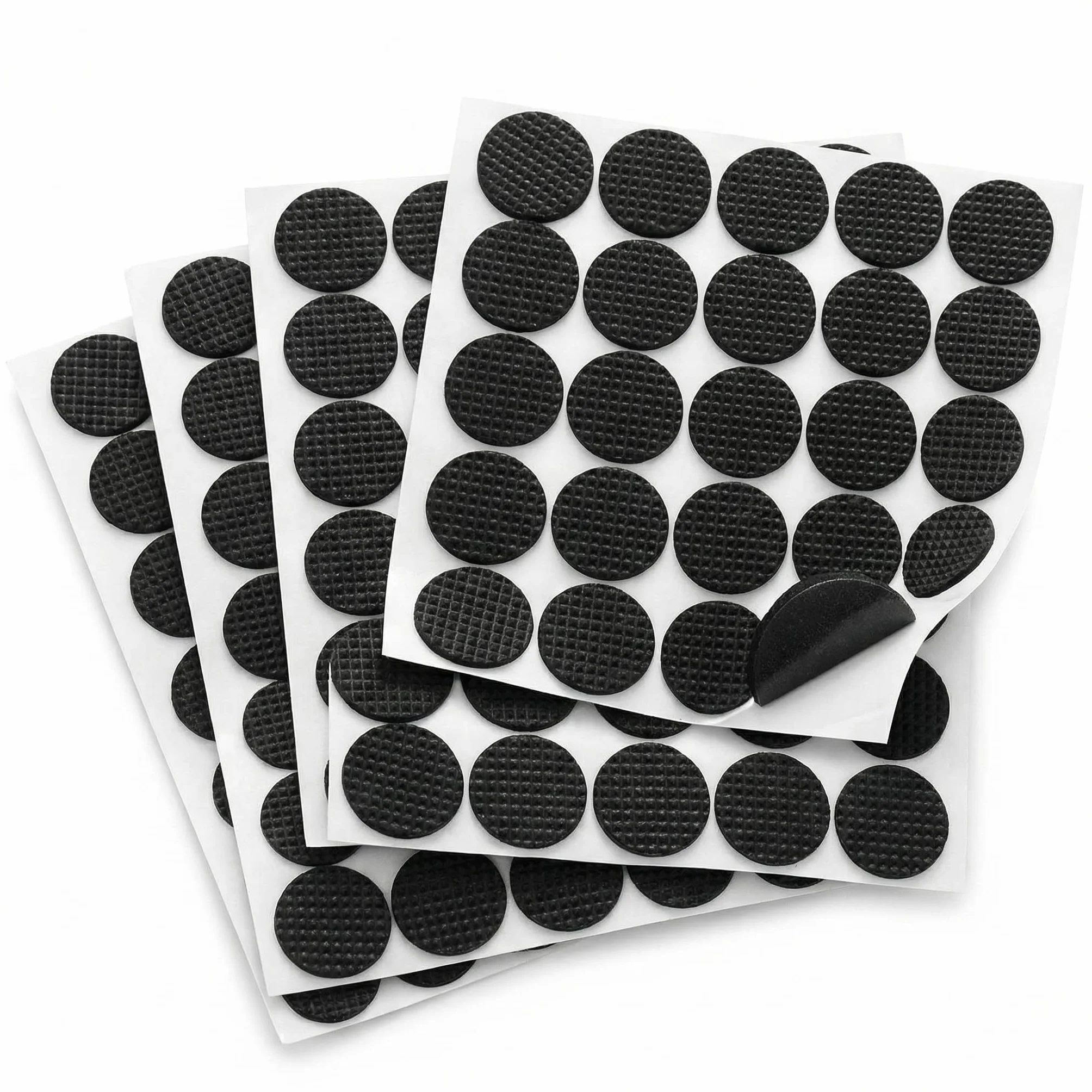 QWORK® Gumowe ochraniacze na podłogę, samoprzylepne gumowe nóżki antypoślizgowe podkładki na nóżki meblowe, ochrona podłogi z wysokim uchwytem, Φ25 mm x 3 mm, 100 szt.