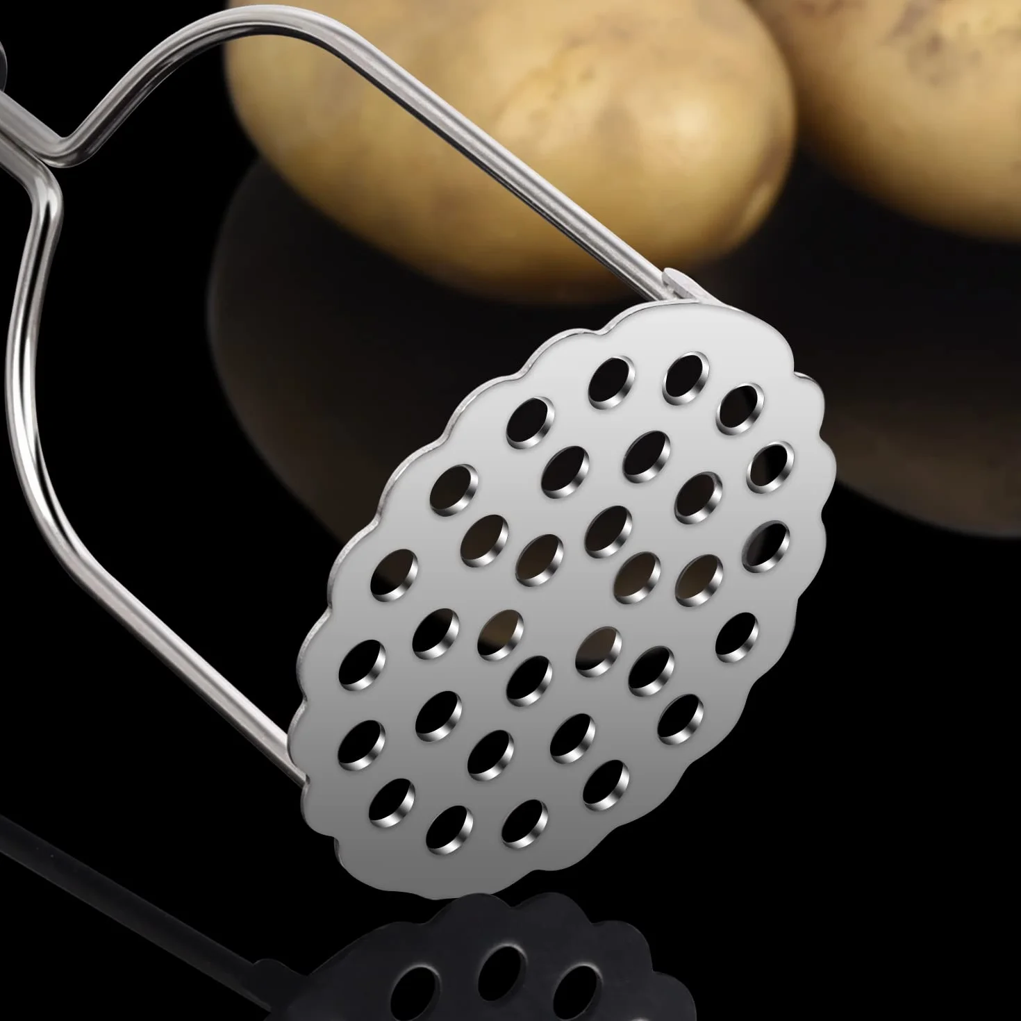 Ręczna prasa do puree ze stali nierdzewnej, 2 sztuki, kompatybilna ze zmywarką