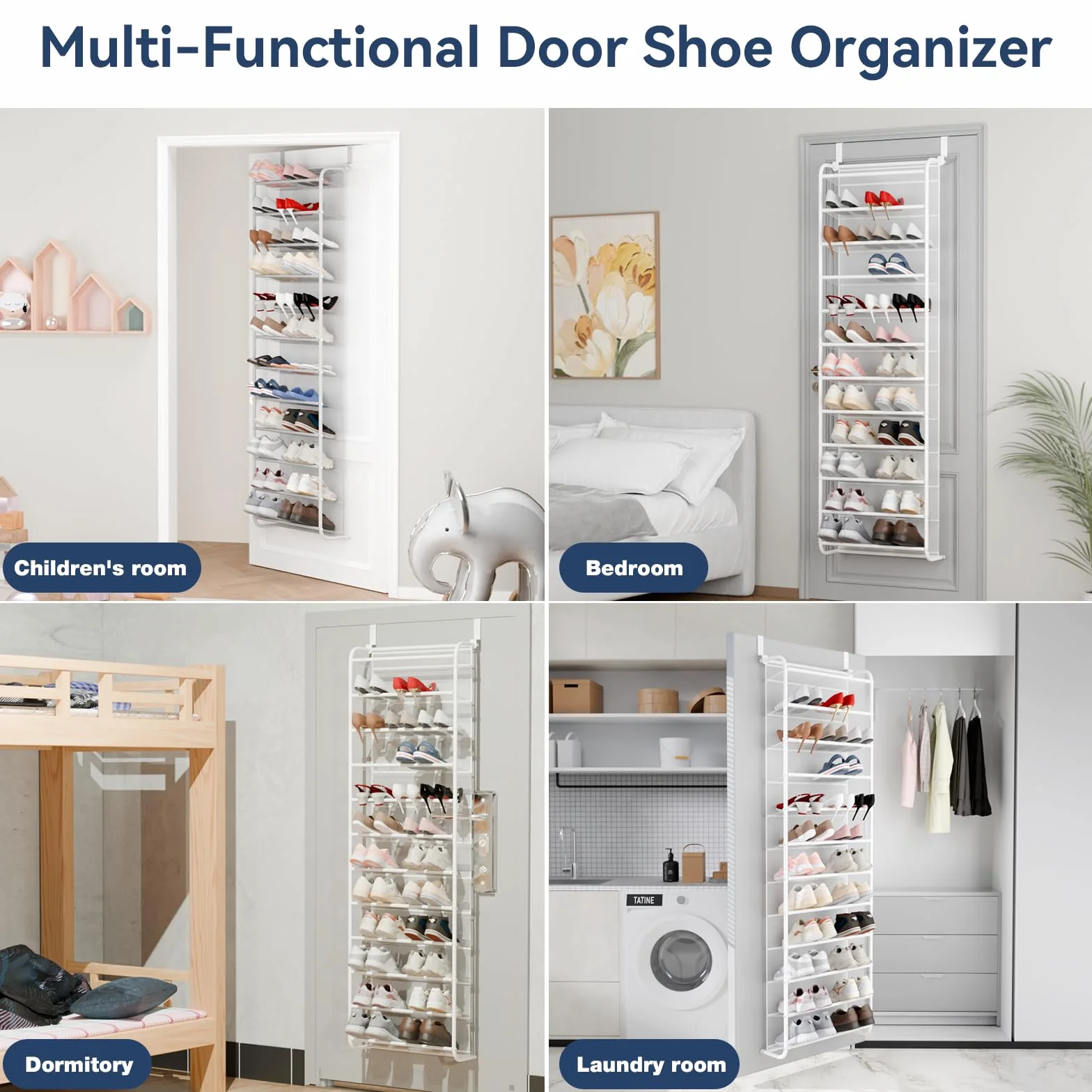Whitmor Organizer na buty na drzwi, 36 par, metal siatka biały