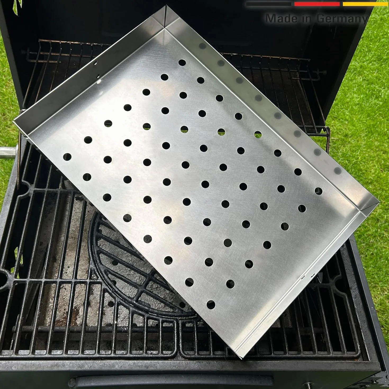 Grill, taca do węgla, taca na węgiel od Cross Design, kompatybilny z Activa, deluxe4home, Grillmeister Toronto, Jamestown Jaxon, KESSER, Mr. Gardener, Royal Gourmet, Tarrington House