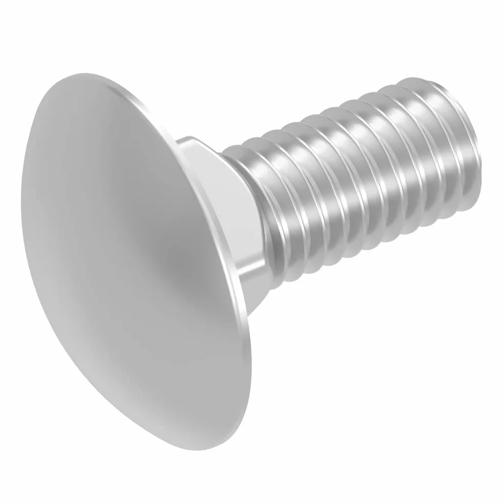 SECCARO Śruba wózka M8 x 20 mm, stal szlachetna V2A VA A2, DIN 603/ISO 8677, płaski okrągły łeb z kwadratową szyjką, pełny gwint, 20 sztuk