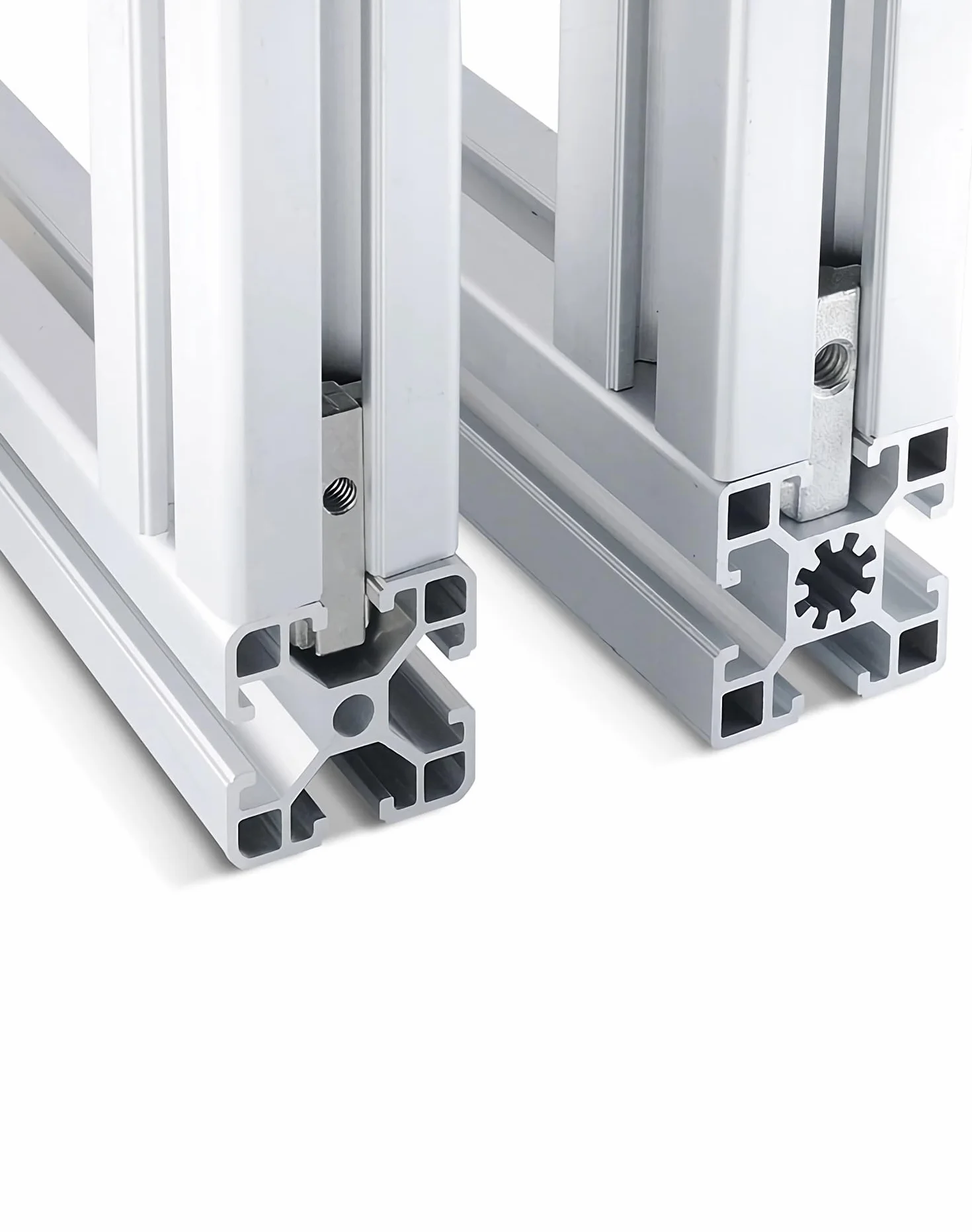 QWORK® 50szt. rowek T rowek T profil aluminiowy 2020 rowek 6 wspornik kątowy M4, 90° kształt litery L łącznik narożny wewnętrzny łącznik narożny stop cynku niklowany
