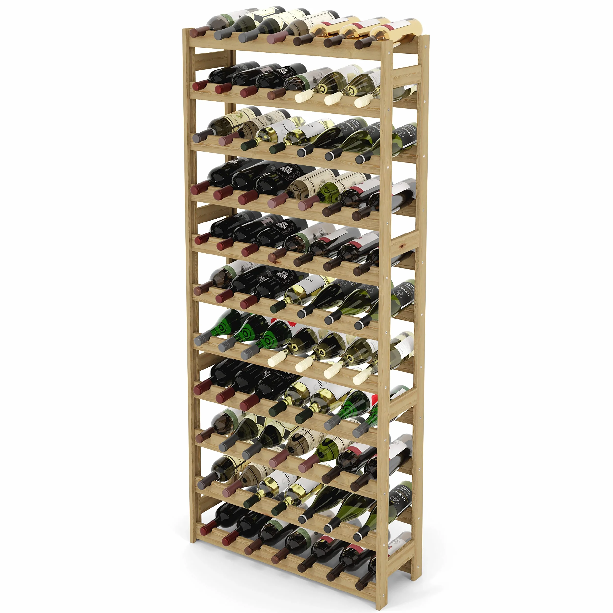 Lenmar Drewniany Regał na Wino RW-1 77 Butelek 166x72.5x25 cm