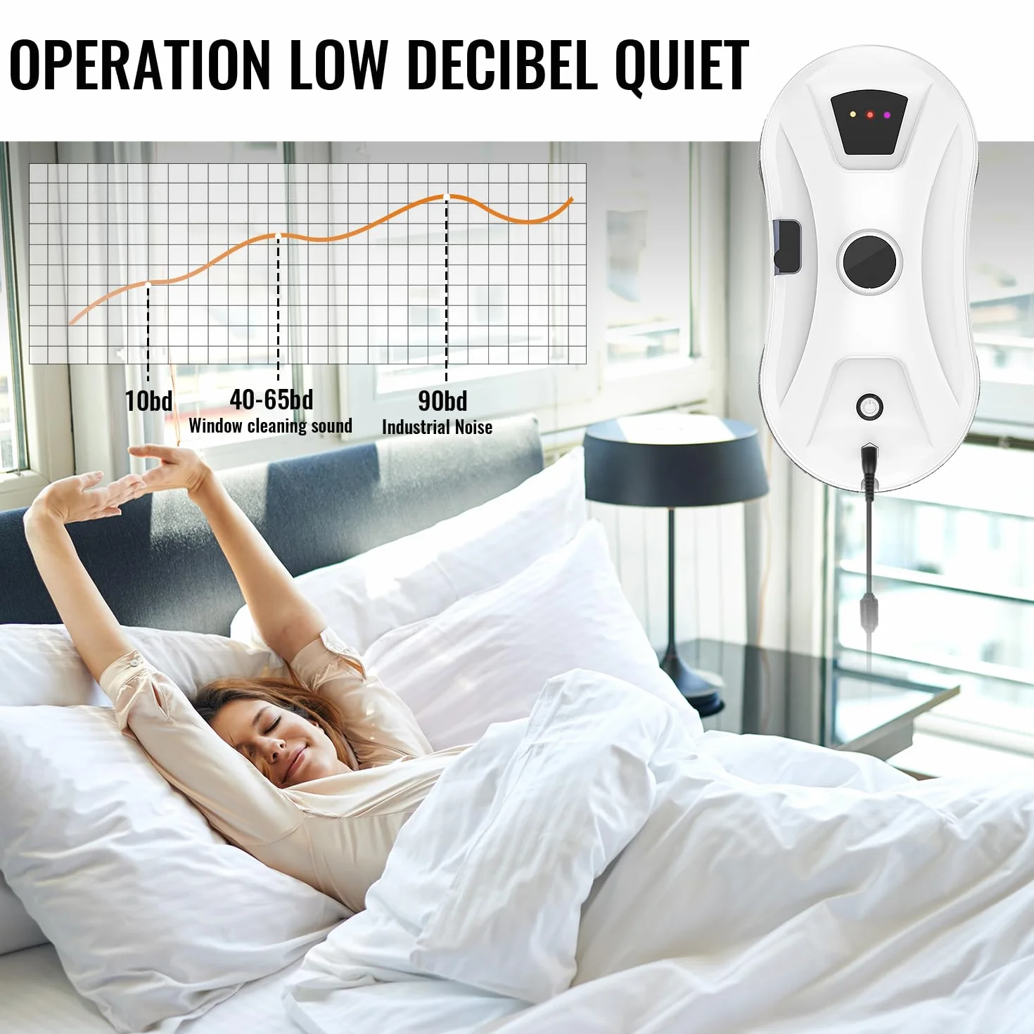 Robot do mycia okien z funkcją spryskiwania, 5600 Pa robot okienny z inteligentną nawigacją, 3 tryby czyszczenia, linka bezpieczeństwa i UPS, do okien, szkła, luster i płytek