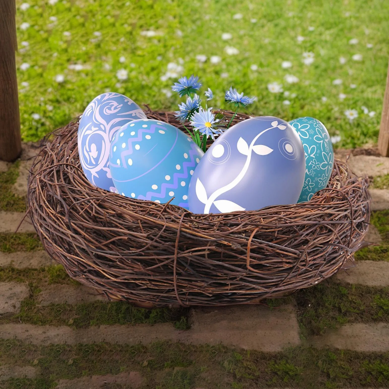 Bird Nest - Easter Artificial Nest, Warm Breathable Decorative Bird House with Realistic Design, Perfect for Home, Window Display, Woodlands Decor, Seasonal Crafts and Holiday Decorations