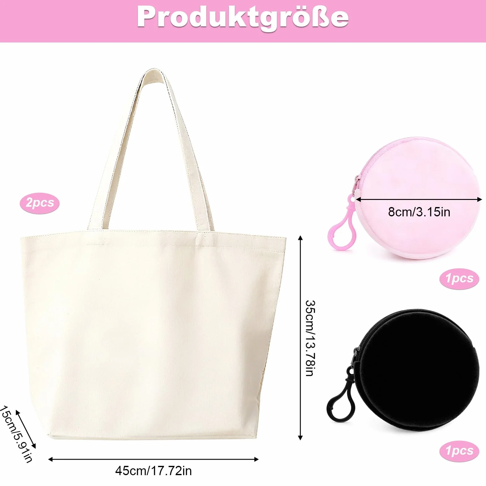 Torba bawełniana 45x35x15 cm 2 sztuki na zakupy wielokrotnego użytku
