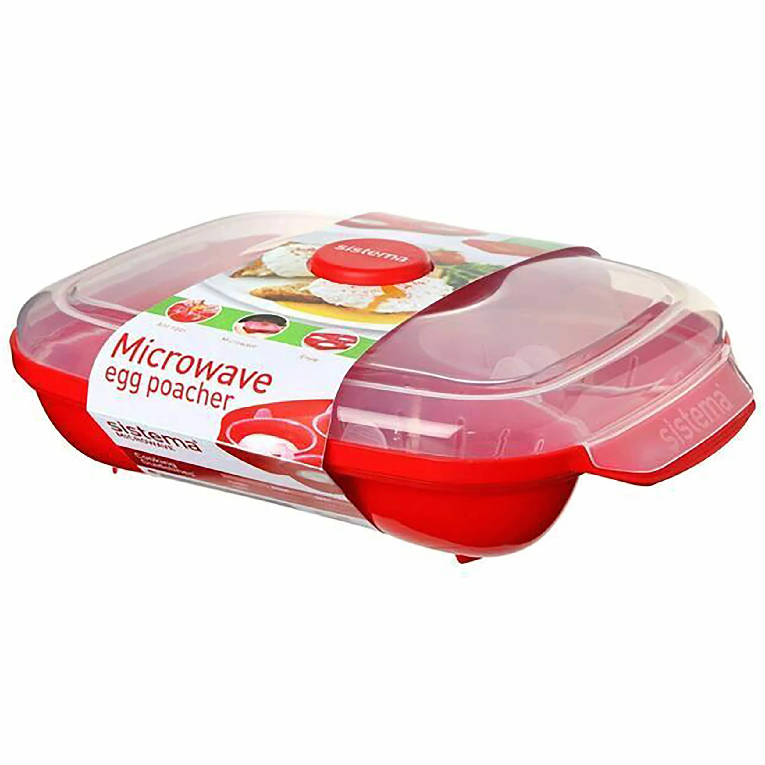 Sistema Microwave urządzenie do robienia jajek na 4 jajka czerwony