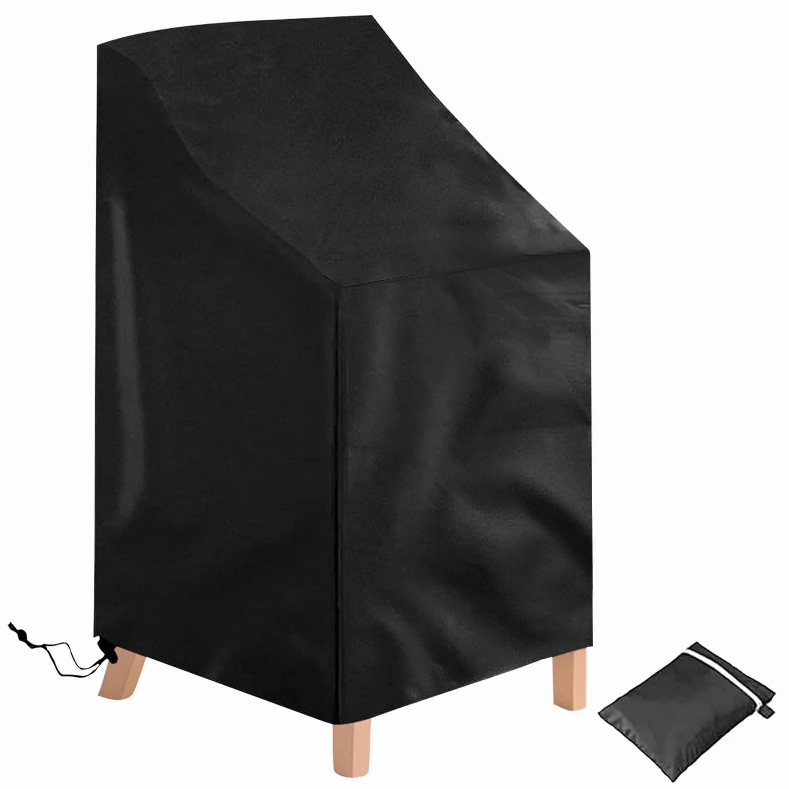 Pokrowiec na krzesła ogrodowe, 65x85x120/85cm pokrowiec ochronny na krzesła układane w stos, odporny na promieniowanie UV, pokrowiec na meble ogrodowe