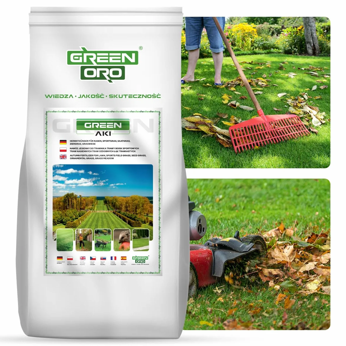 GREEN AKI 5KG - Jesienny, wysoko skoncentrowany nawóz do trawników, traw ozdobnych i traw pampasowych.