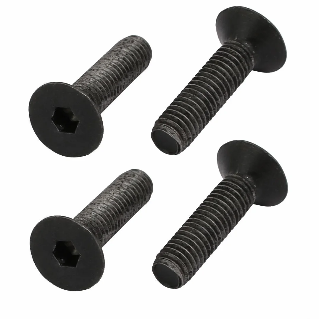 sourcingmap 4 szt. M5 x 17 mm płaski łeb z łbem wpuszczanym śruba z gwintem lewym DIN7991
