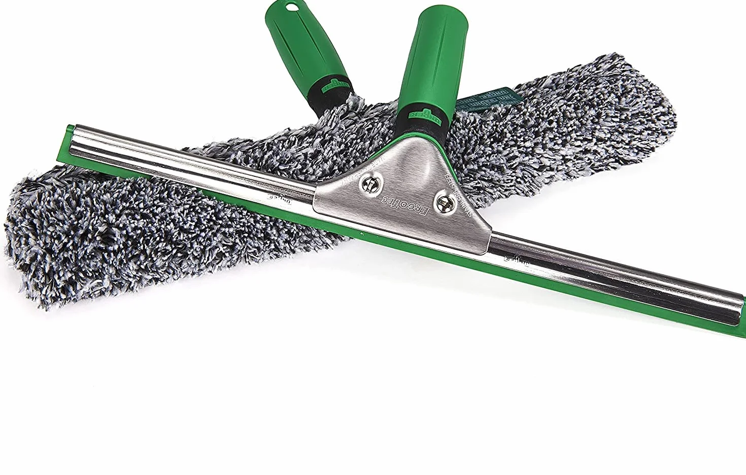 Unger AK011AUNGER ErgoTec zestaw startowy do czyszczenia okien 2 w 1 - rakla i rękaw do spryskiwacza z mikrofibry, zielony, 35 cm