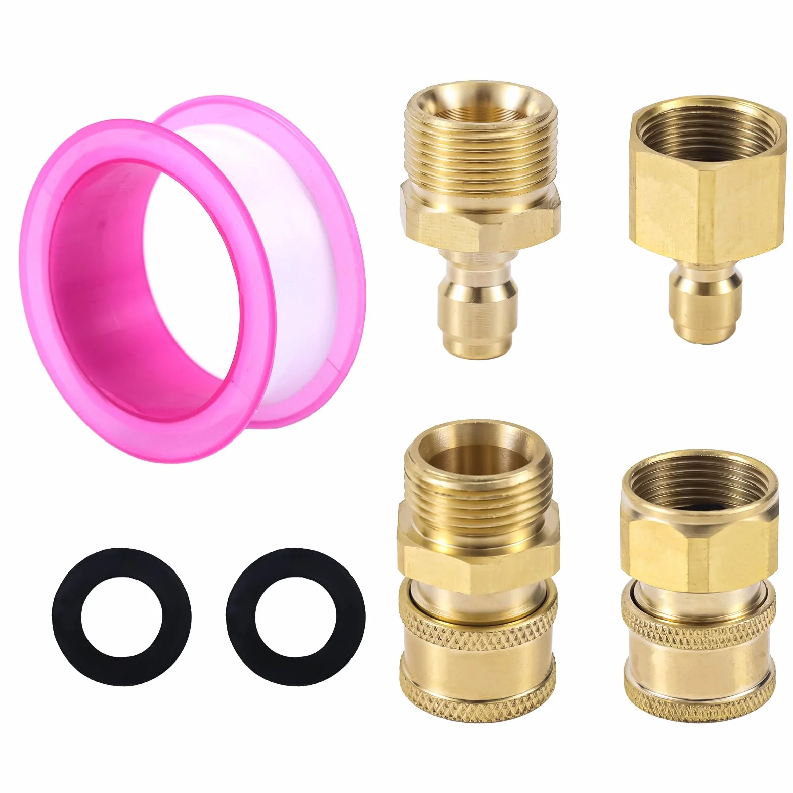 Gosknor 4szt M22-15mm do 0,95cm Adapter Myjki Ciśnieniowej, Szybkie Podłączenie i Szybkie Odłączenie Adaptera Myjki Ciśnieniowej do 0,95cm Pompy Węża Myjkis Ciśnieniowejs 5000 PSI