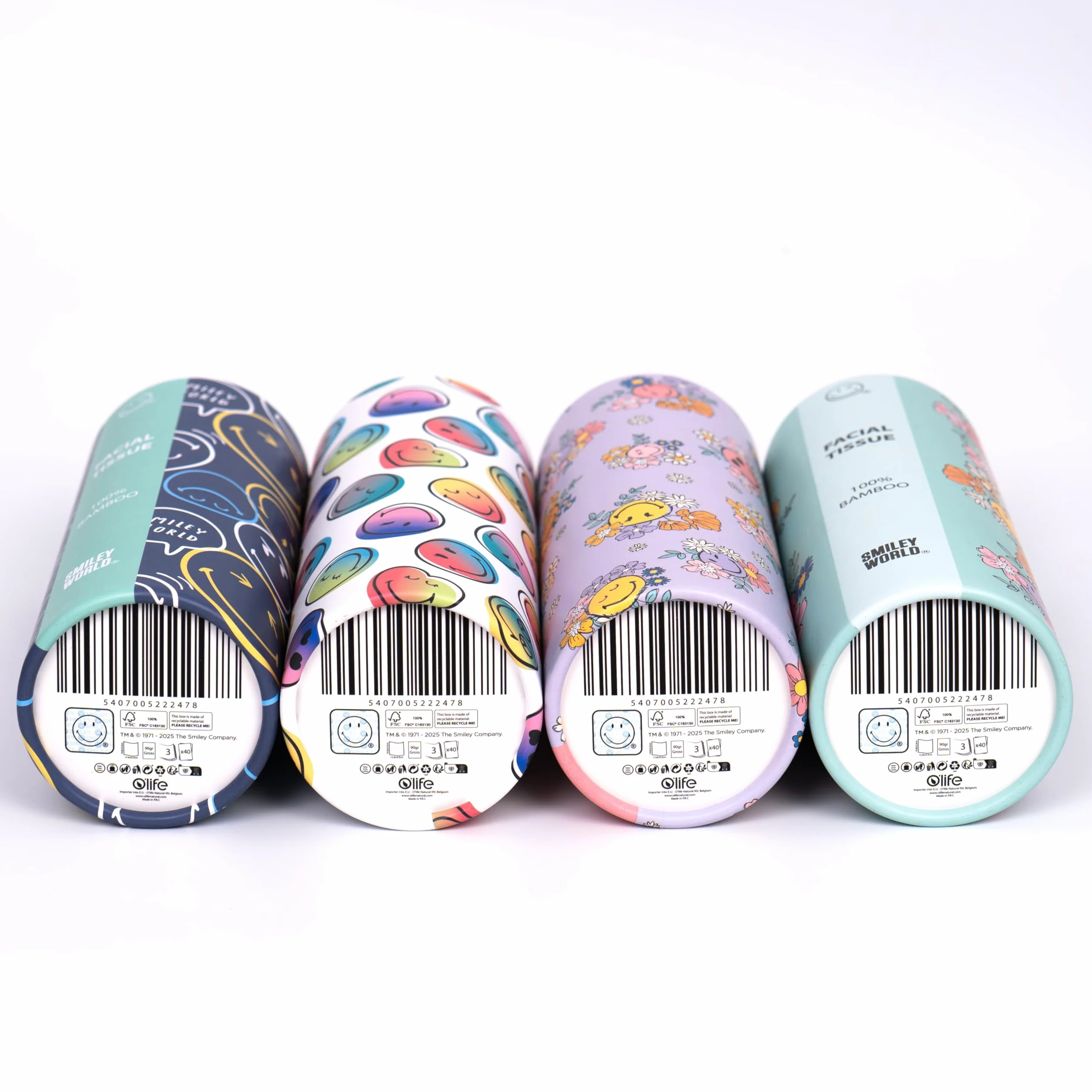 100% bambusowy cylinder na chusteczki - Smiley World Design - przenośny do samochodu, domu, plecaka, fotelika dziecięcego, szkoły - ekologiczne chusteczki biodegradowalne (4)