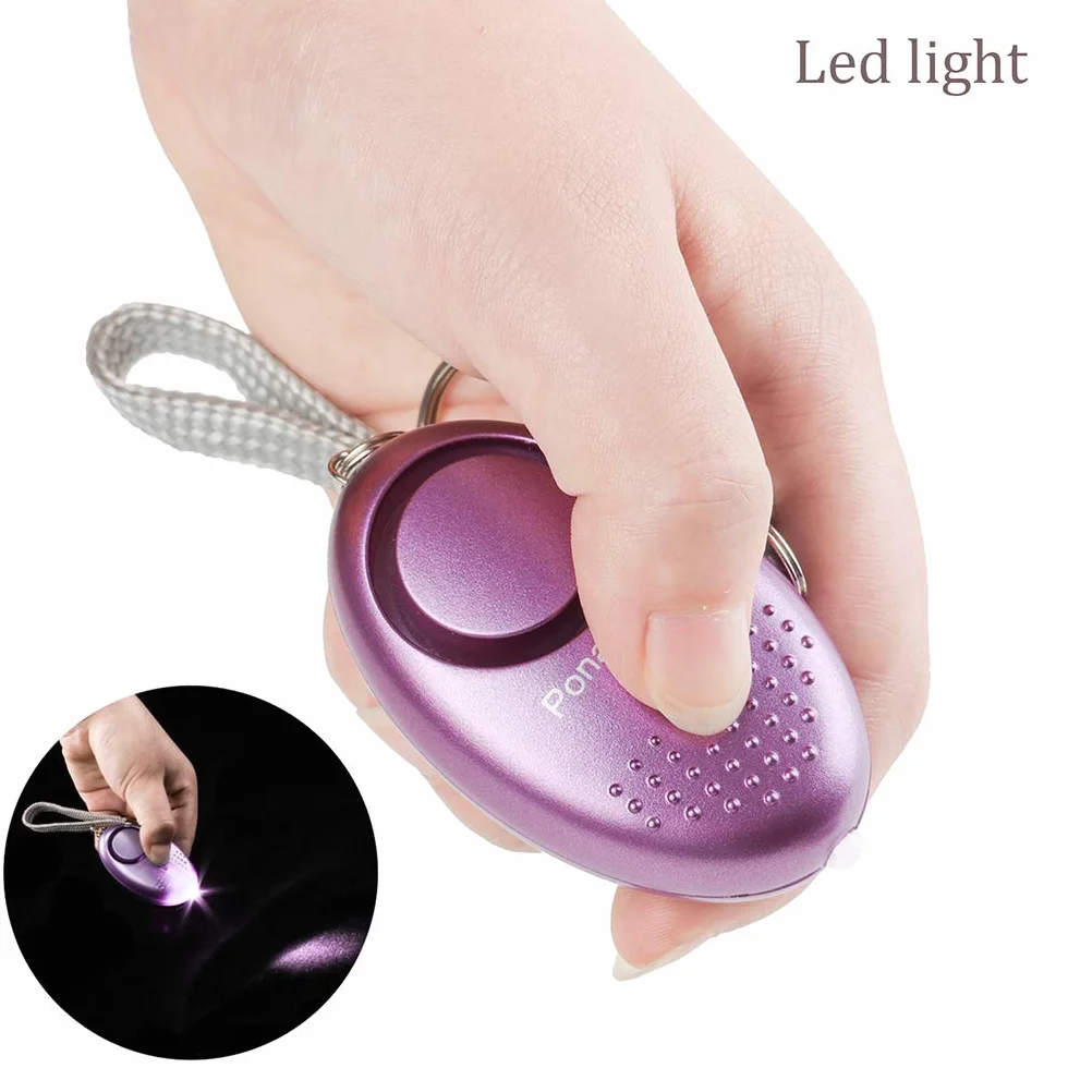 Alarm osobisty z latarką LED, 3 sztuki 140 db, przenośny alarm antynapadowy dla kobiet, dzieci, osób starszych, studentów, biegaczy (fioletowy, złoty i niebieski)