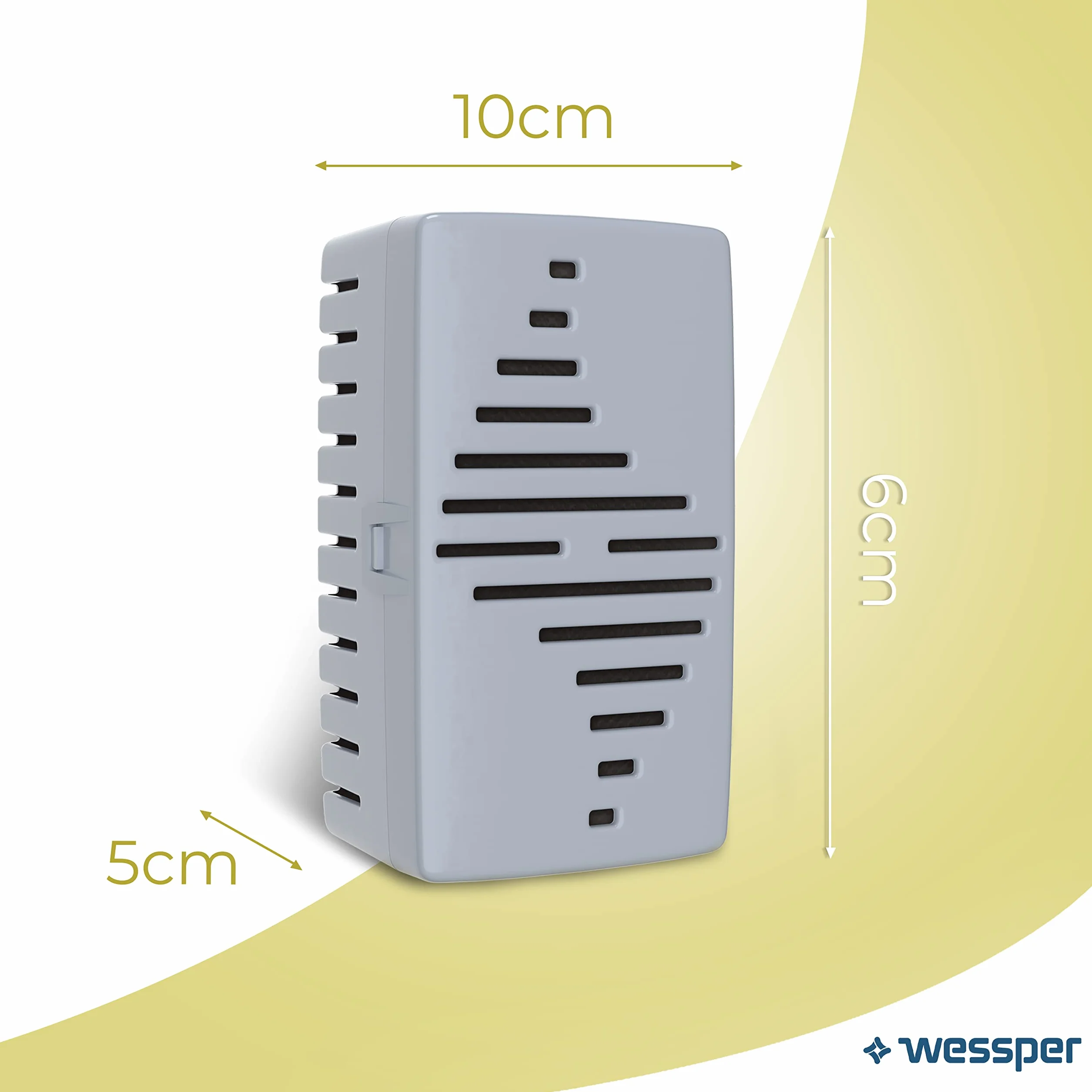 Wessper Fresh Fridge pochłaniacz zapachów do lodówki z wymiennym wkładem, neutralizuje niepożądane zapachy, z węglem aktywnym, bardzo wydajny, 6 miesięcy użytkowania, 2 opakowania uzupełniające
