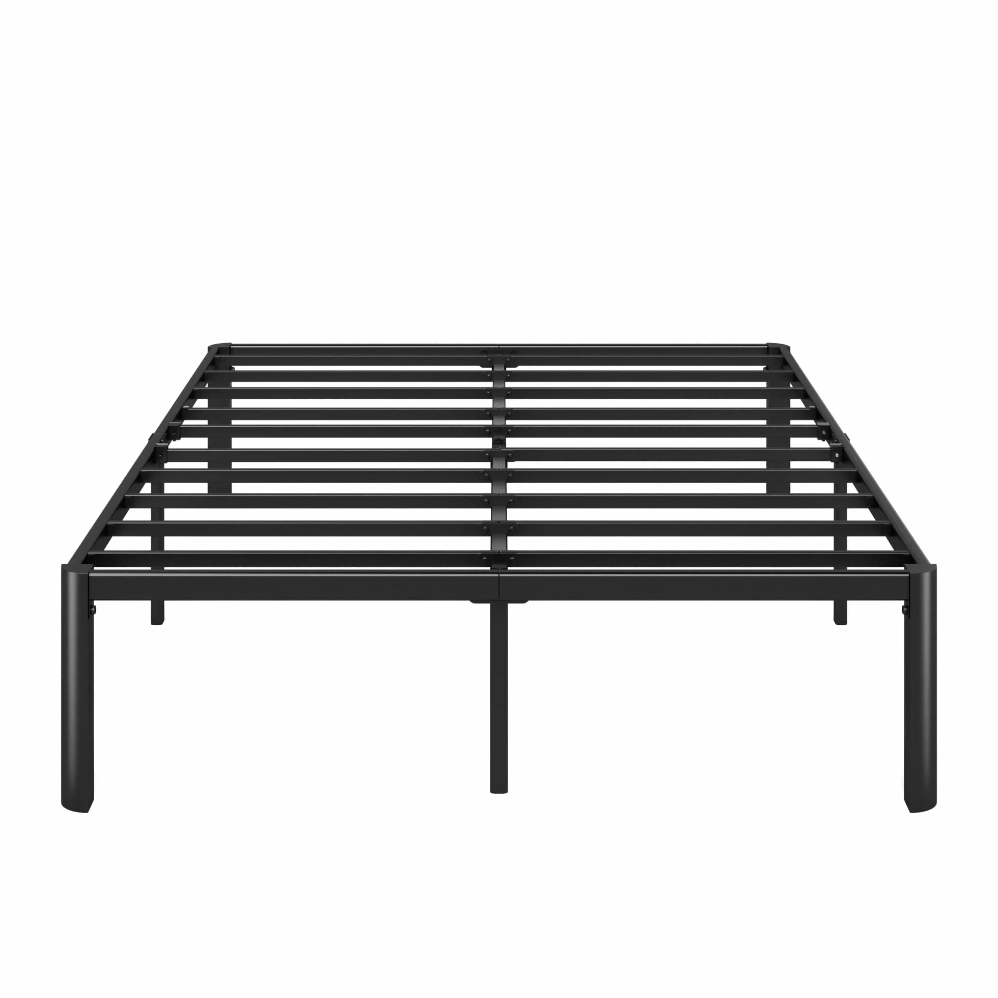 Zinus Van łóżko 140 x 190 cm, wysokość ramy łóżka 41 cm z miejscem do przechowywania pod łóżkiem, metalowa rama łóżka na platformie - czarne