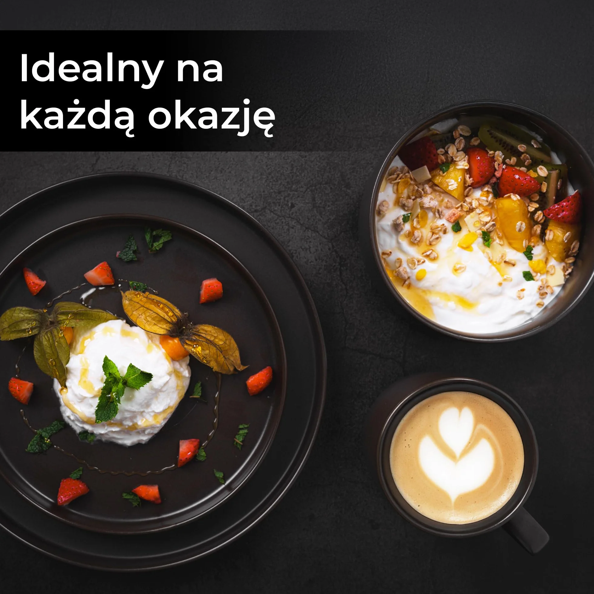 MIAMIO – Zestaw 4 Kubków do Kawy/Ceramiczne Filiżanki na Kawę (500 ml), Cappuccino, Latte Macchiato, Herbatę, Espresso/Można Myć w Zmywarce i Używać – Kolekcja Sierra (Ciemny, Kubki (4x))