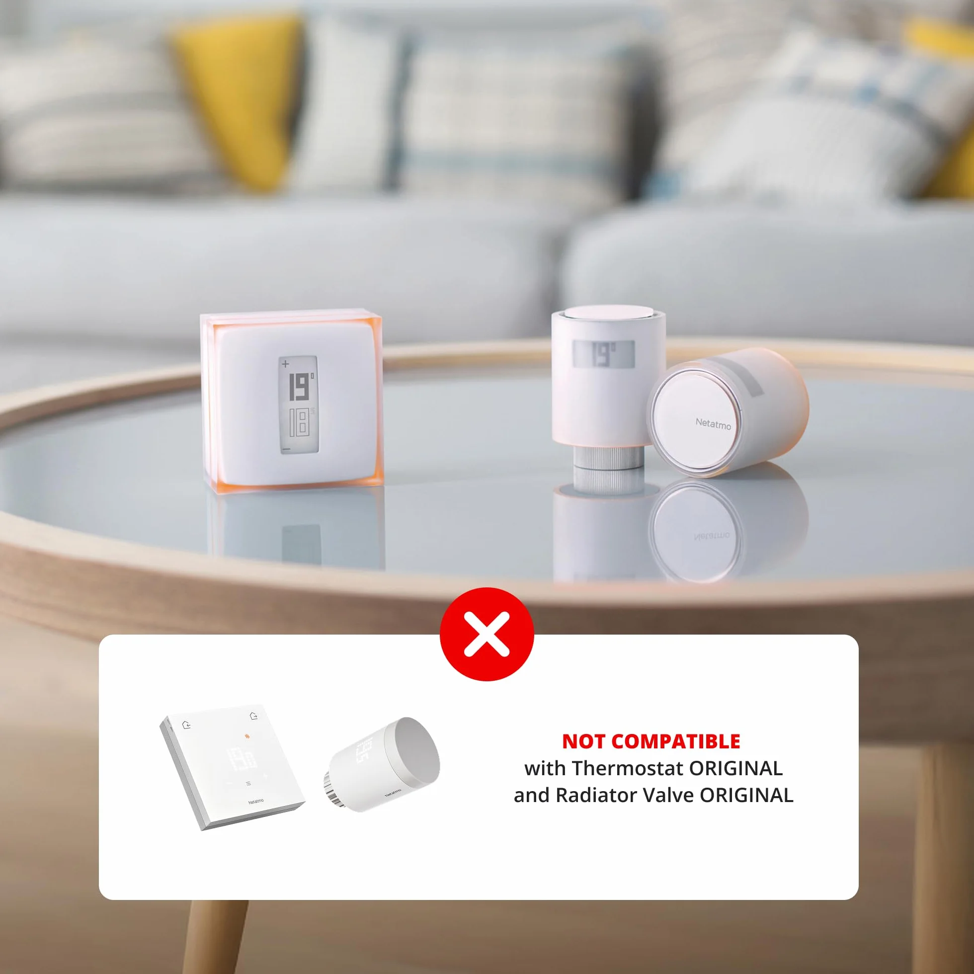 Netatmo Podłączana i Inteligentna Głowica Termostatyczna, Akcesorium do Inteligentnego Termostatu i do Zbiorowego Pakietu Grzewczego, NAV -PL